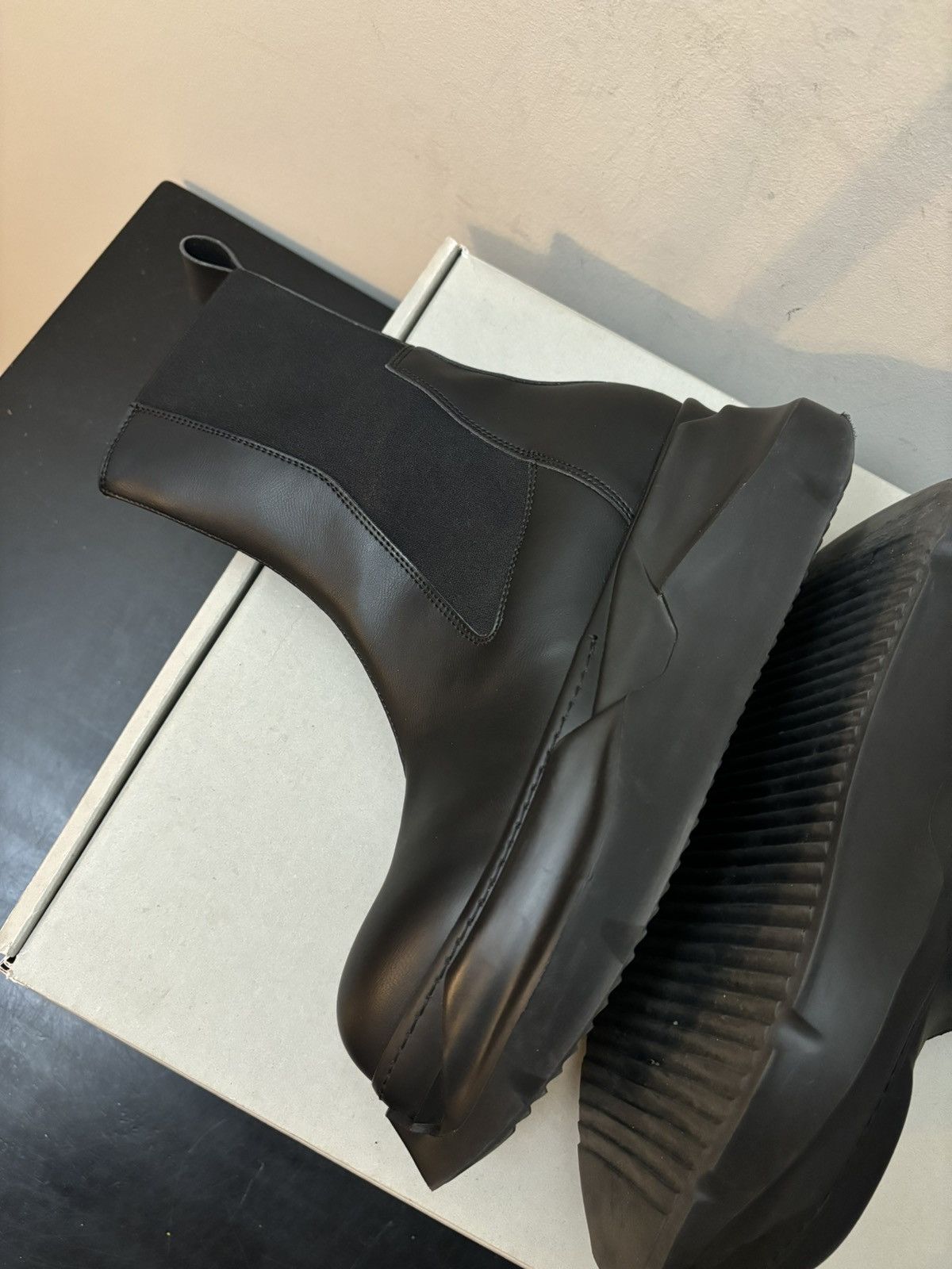 Rick Owens Drkshdw Rick Owens Leather Abstract Beatle Boots Black Size US 7 / EU 40 - 5 Thumbnail