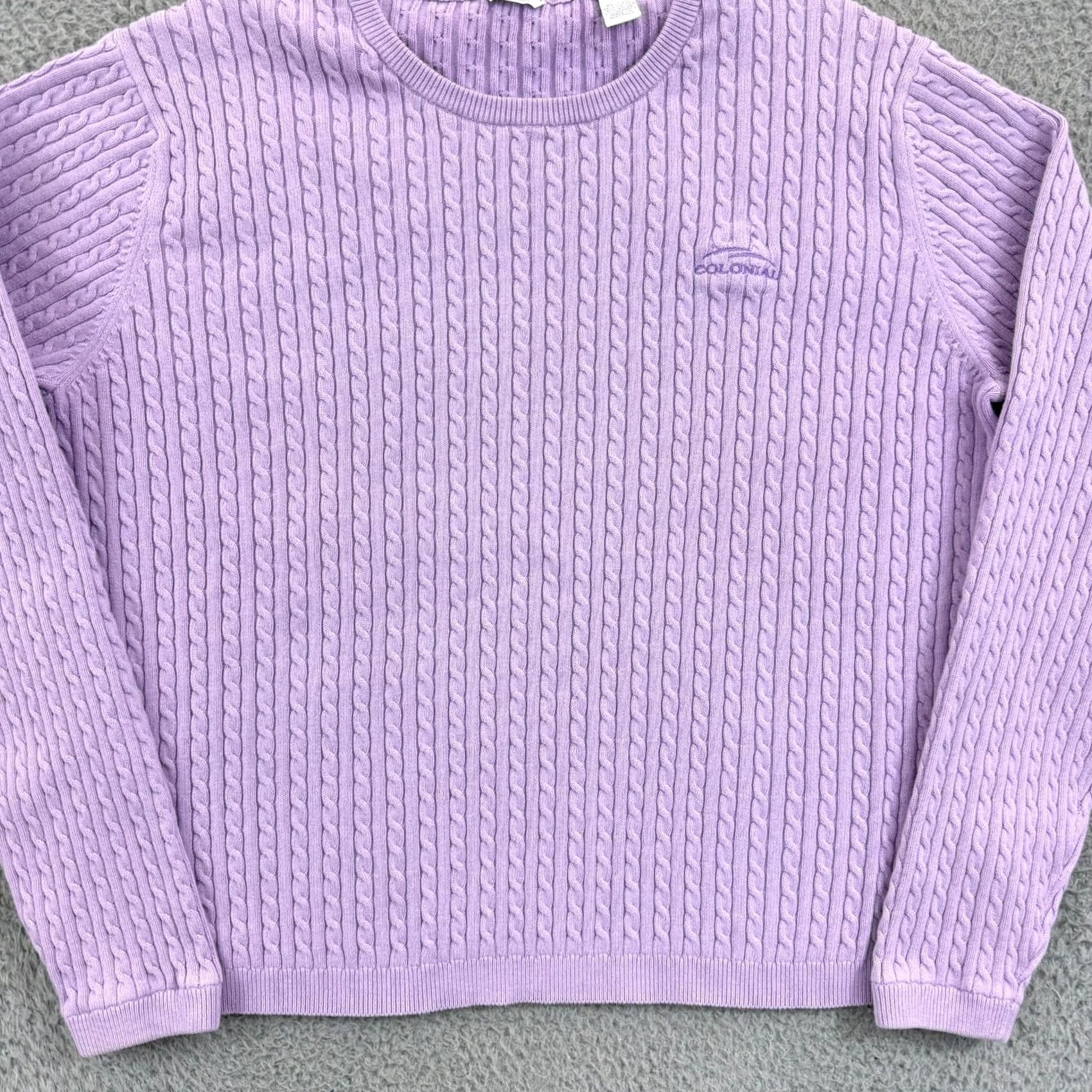 Izod Izod Sweater Womens XL Purple C Flex Long Sleeve Cable Knit Golf Casual Pullover Size XL / US 12-14 / IT 48-50 - 2 Thumbnail