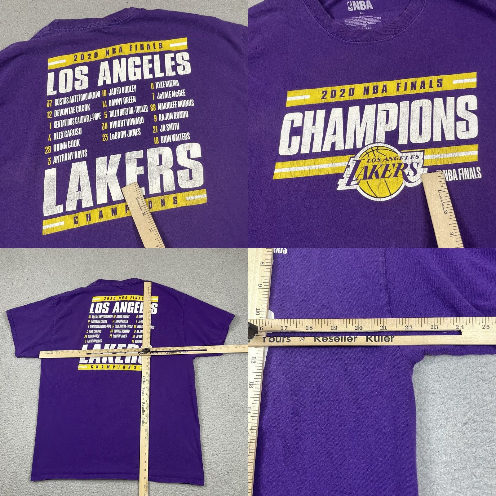 NBA VINTAGE Lakers T Shirt Adult XL Purple NBA Finals Champions Bubble Rare Lee Sport Shirt Mens XL Yellow Size US XL / EU 56 / 4 - 8 Thumbnail