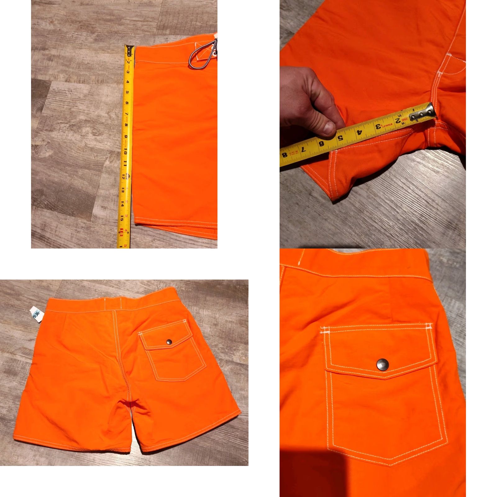 Vintage Salt Surf Men's Board Shorts USA Orange 30 Drawstring Pockets Beach Surfing Made in USA Polyester Microfiber Unlined Regular Bottom Size US 30 / EU 46 - 8 Thumbnail
