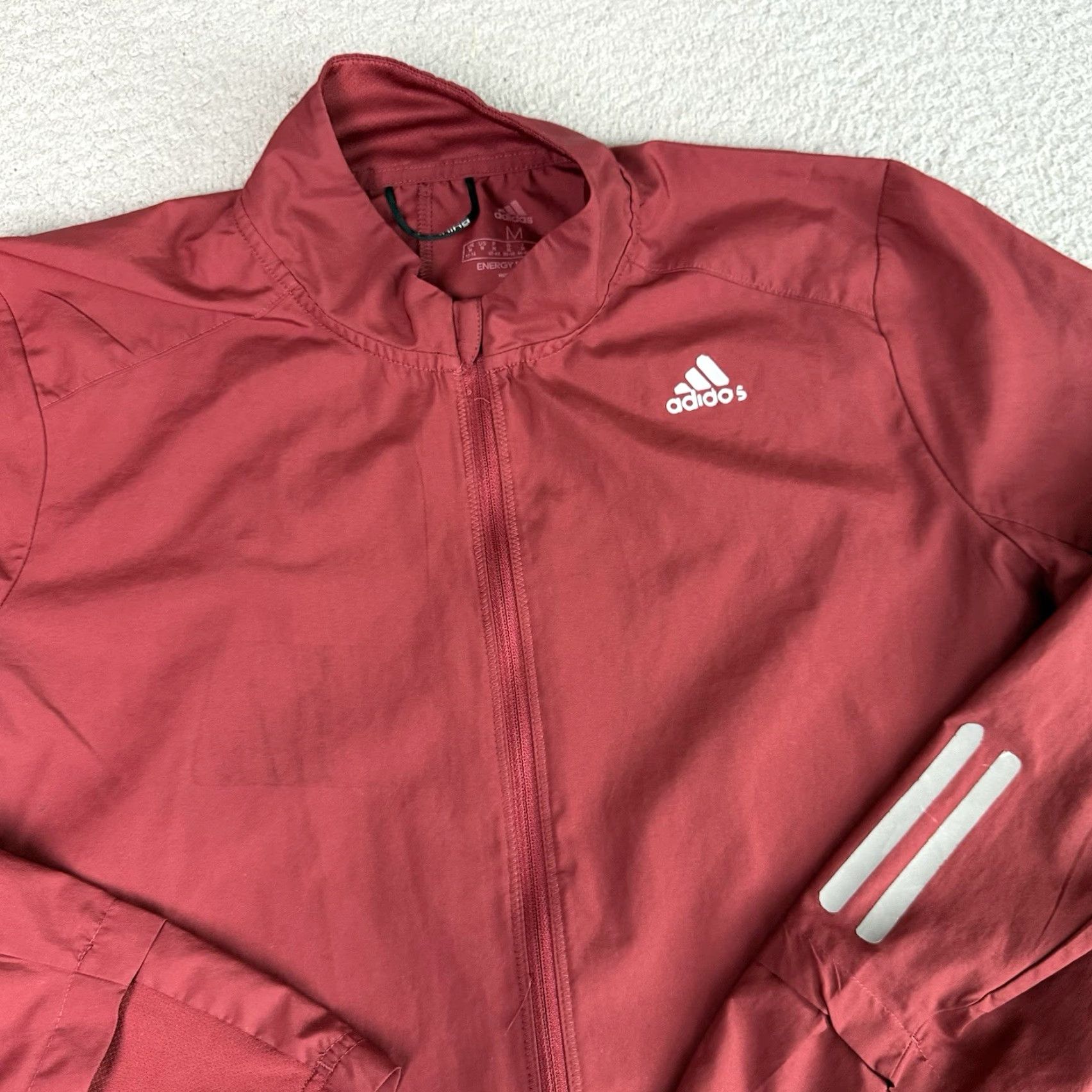 Adidas Adidas Sweatshirt Mens Medium Red Windbreaker Energy Running Full Zip Reflective Size US M / EU 48-50 / 2 - 2 Thumbnail