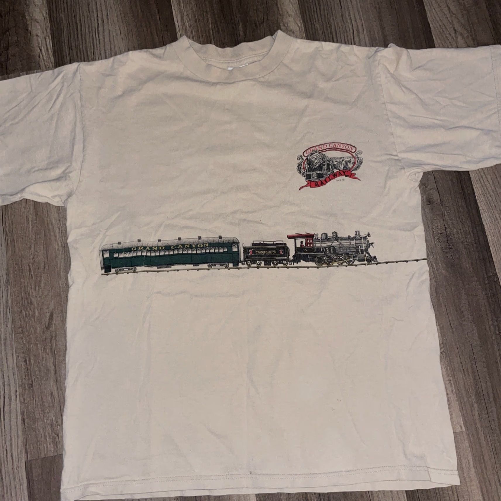 Joe Browns VINTAGE Browns Grand Canyon T-Shirt Wrap Around Men M Brown 21x25.5 Train 90s Size US M / EU 48-50 / 2 - 2 Thumbnail