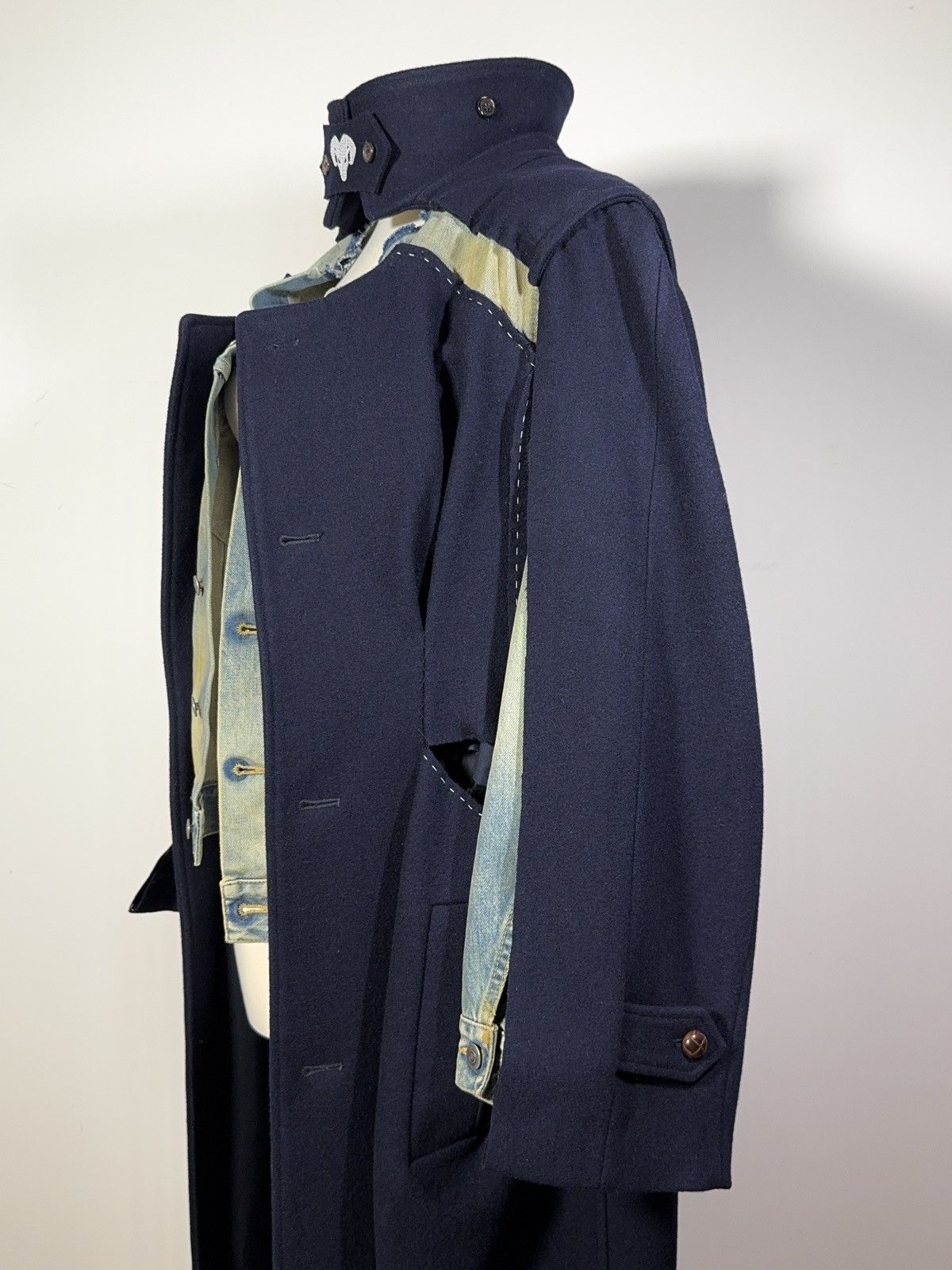Maison Margiela Maison Margiela Deconstructed Hybrid Wool/Denim Coat Size S / US 4 / IT 40 - 5 Thumbnail
