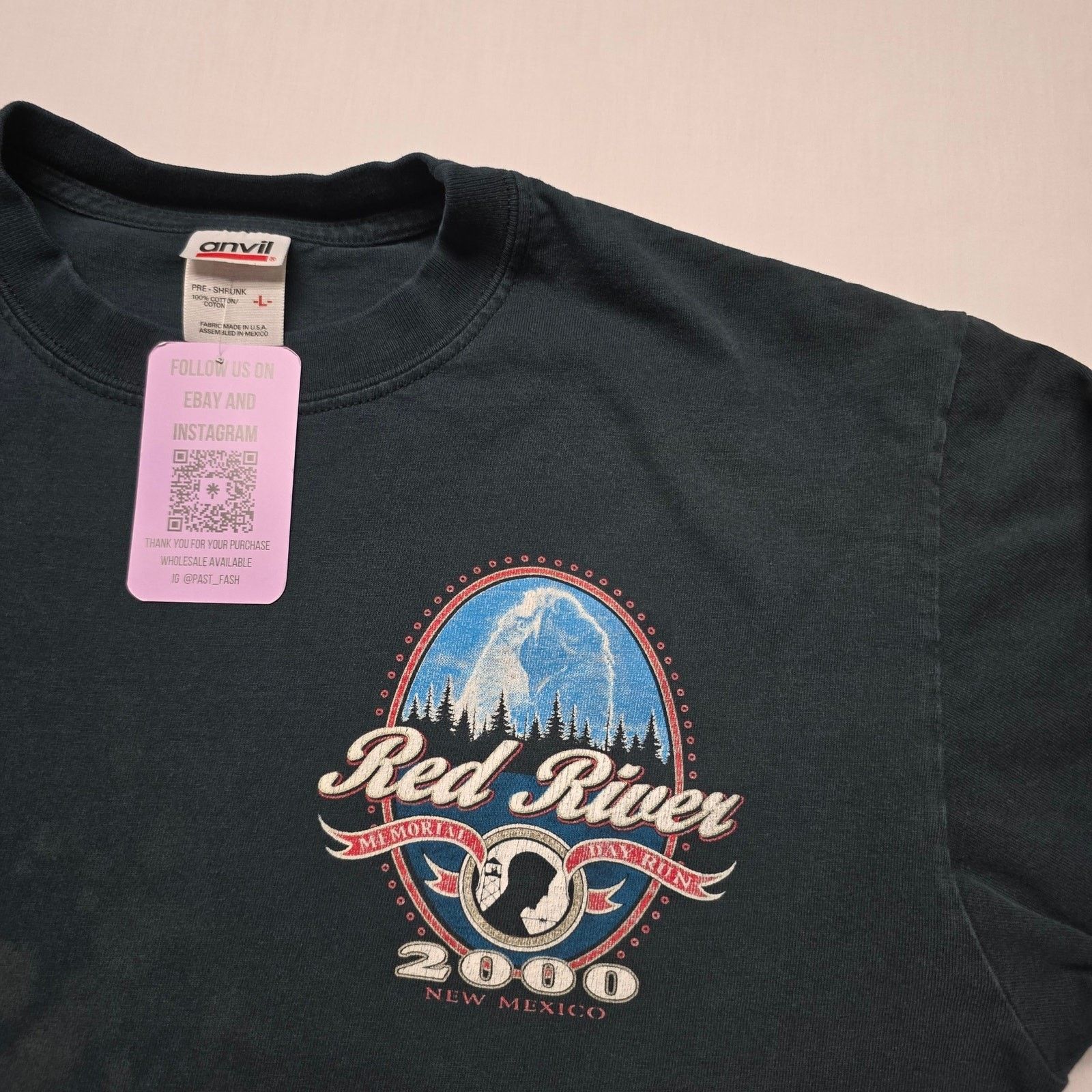 Anvil Vintage Motorcyle Red River New Mexico Biker L Black Tee Size US L / EU 52-54 / 3 - 11 Thumbnail