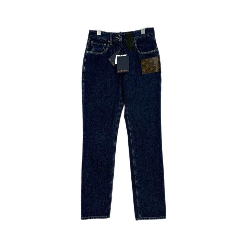 Louis Vuitton Louis Vuitton Washed blue classic leather logo jeans 2505-N Size US 36 / EU 52 - 1 Thumbnail
