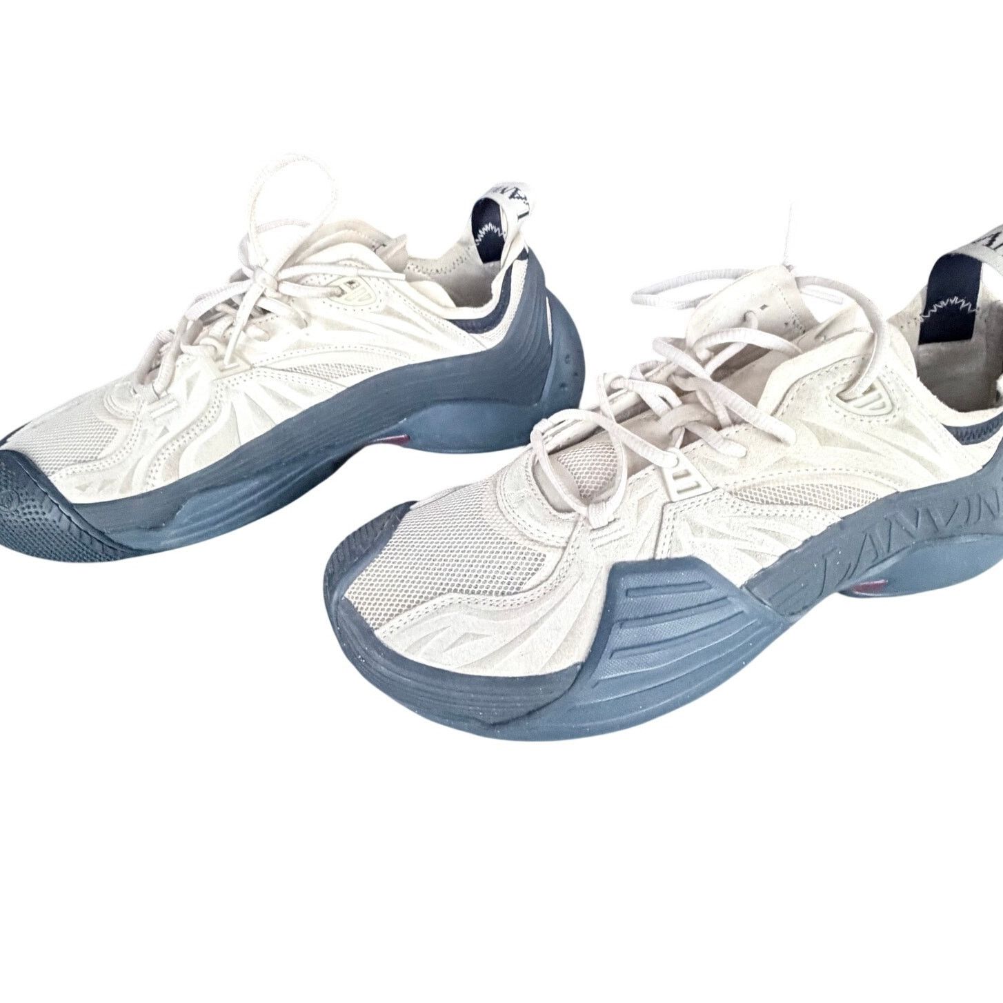 Lanvin Navy and White Curb Sneakers | Grailed