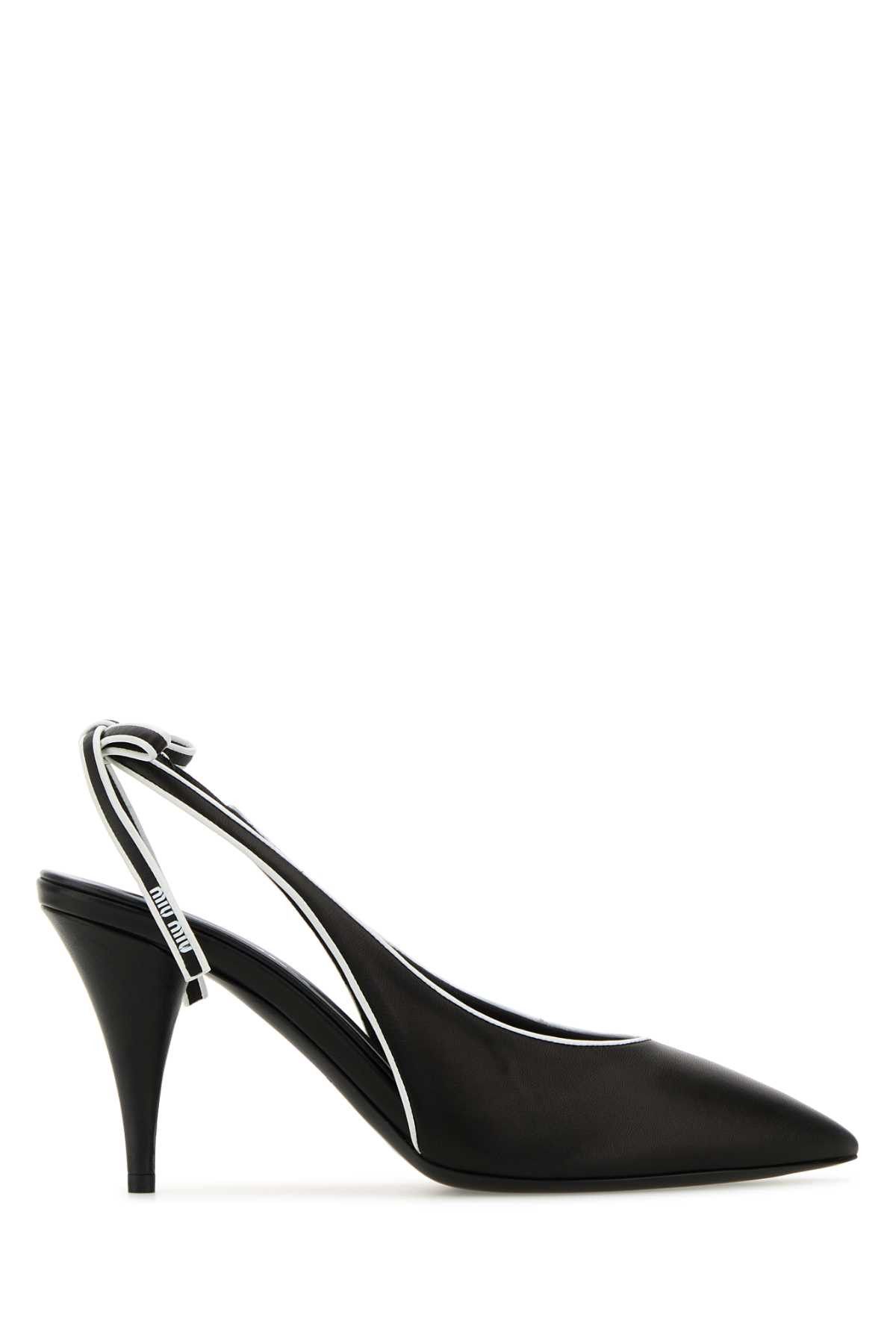 Miu Miu Black Leather Pumps Size US 10 / IT 40 - 1 Thumbnail