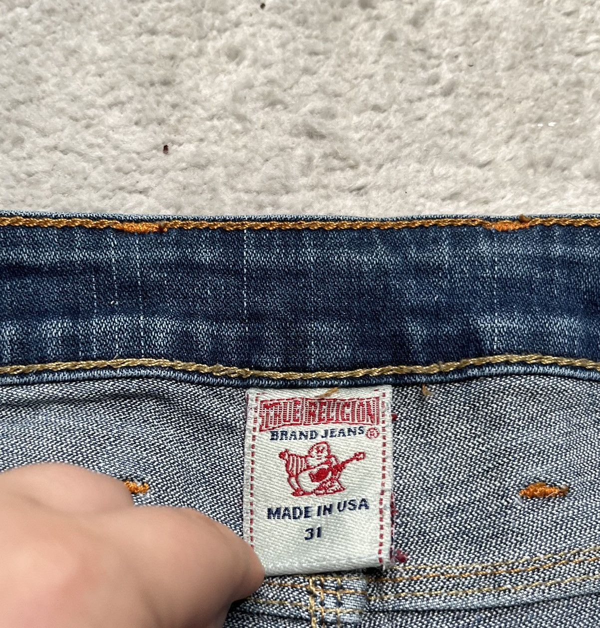 True Religion Vintage Blue Mini Denim Skirt Basic True Religion Low Rise Size 31" - 7 Thumbnail