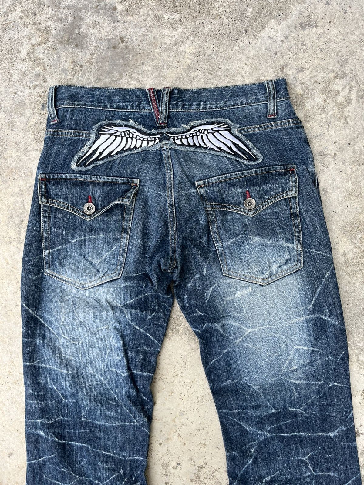 If Six Was Nine Very Rare Nylaus Twist Rusty Flare Denim Jeans Size US 31 - 8 Thumbnail