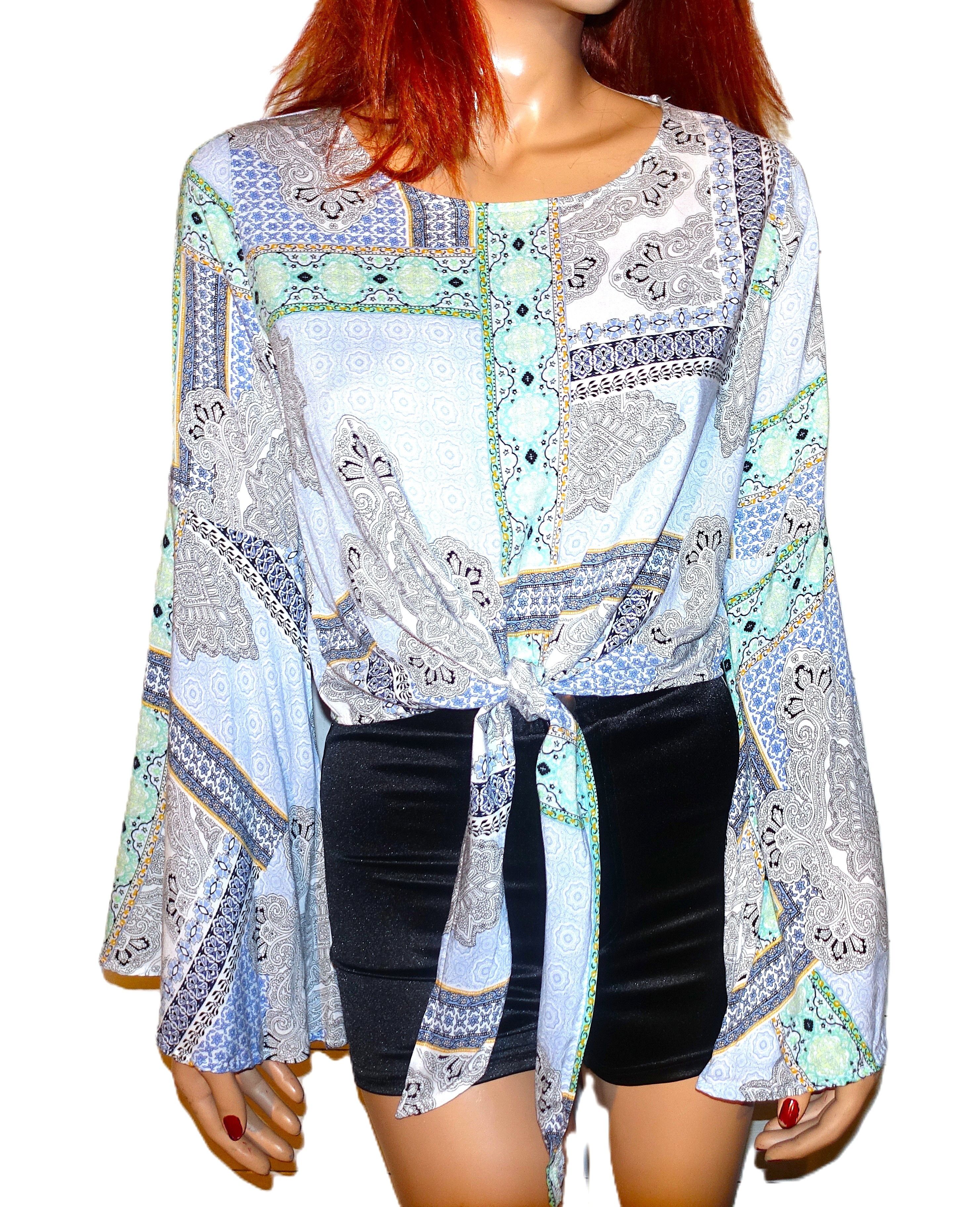 Other Altar'd State Boho Bell Sleeve Tie Blouse S Size S / US 4 / IT 40 - 1 Thumbnail