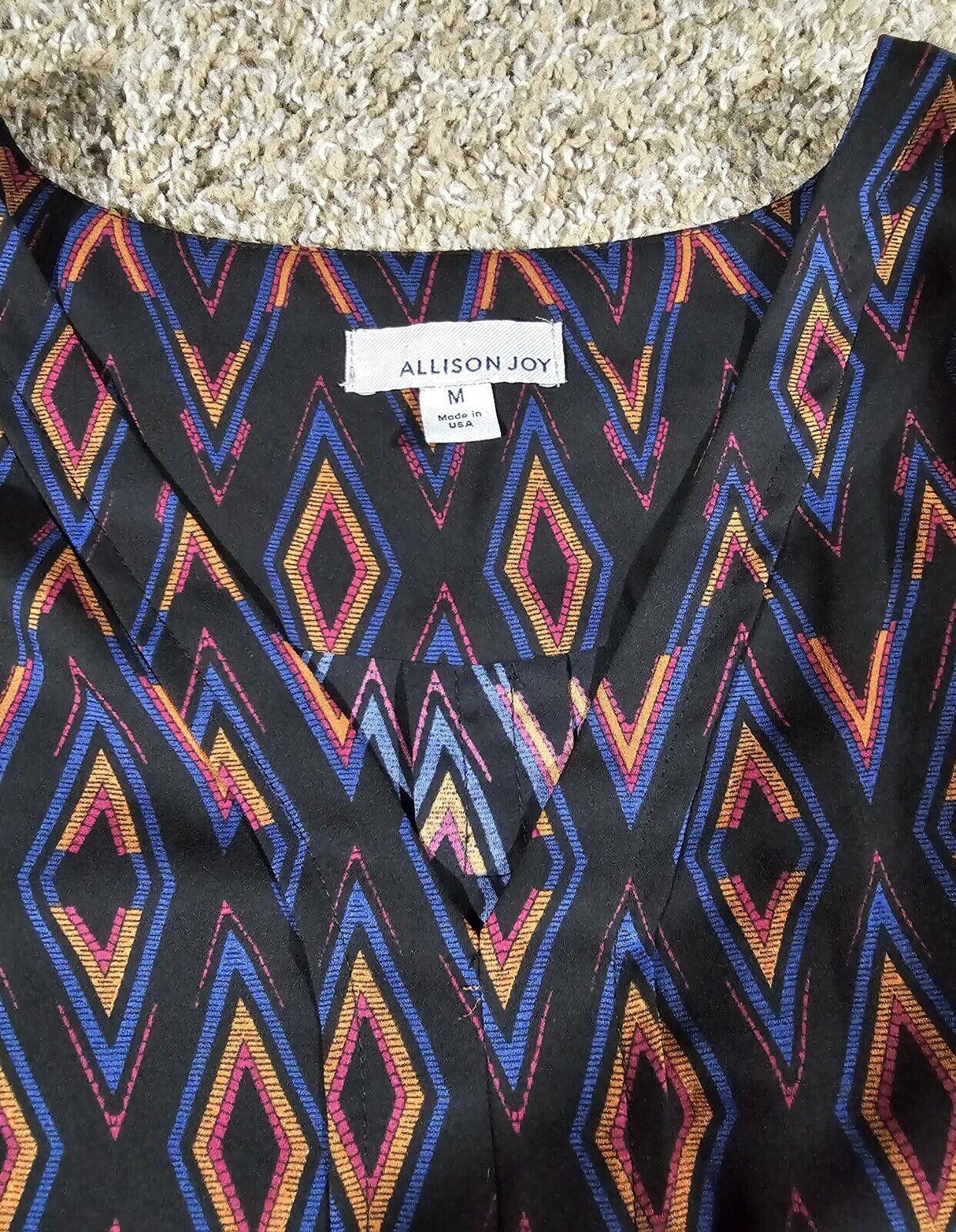 Designer Allison Joy geometric diamonds Medium vneck made in USA Size M / US 6-8 / IT 42-44 - 3 Thumbnail