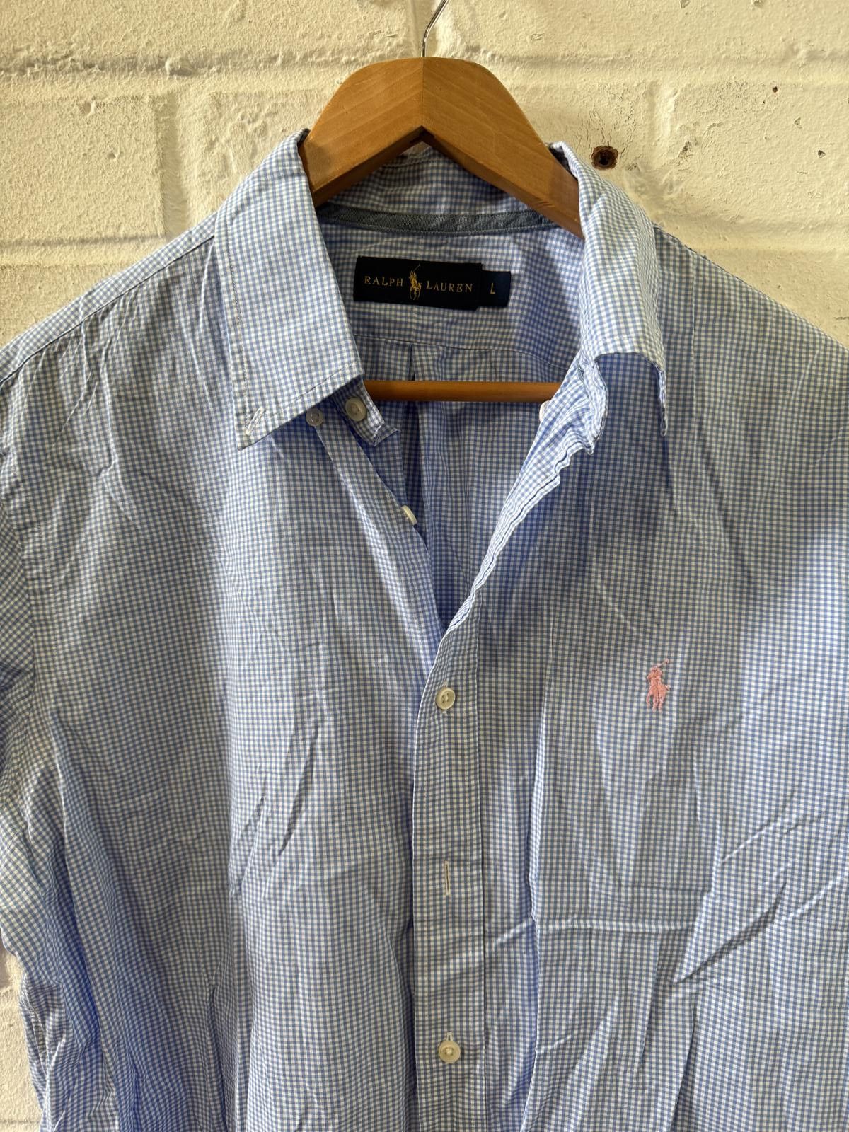 Polo Ralph Lauren Ralph Lauren Men's Light Blue Checkered Short Sleeve Casual Size US L / EU 52-54 / 3 - 2 Thumbnail