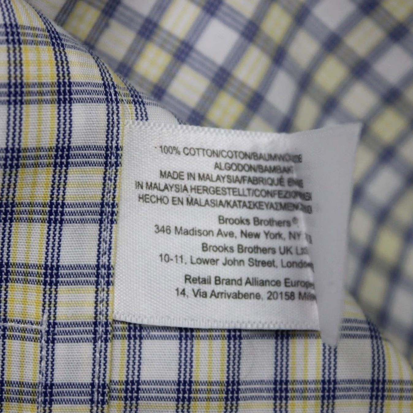 Brooks Brothers Brooks Brothers Shirt Men 15.5 33 Yellow/Blue Check Non-Iron 100% Cotton Dress Shirt Regular Fit Size US L / EU 52-54 / 3 - 7 Thumbnail