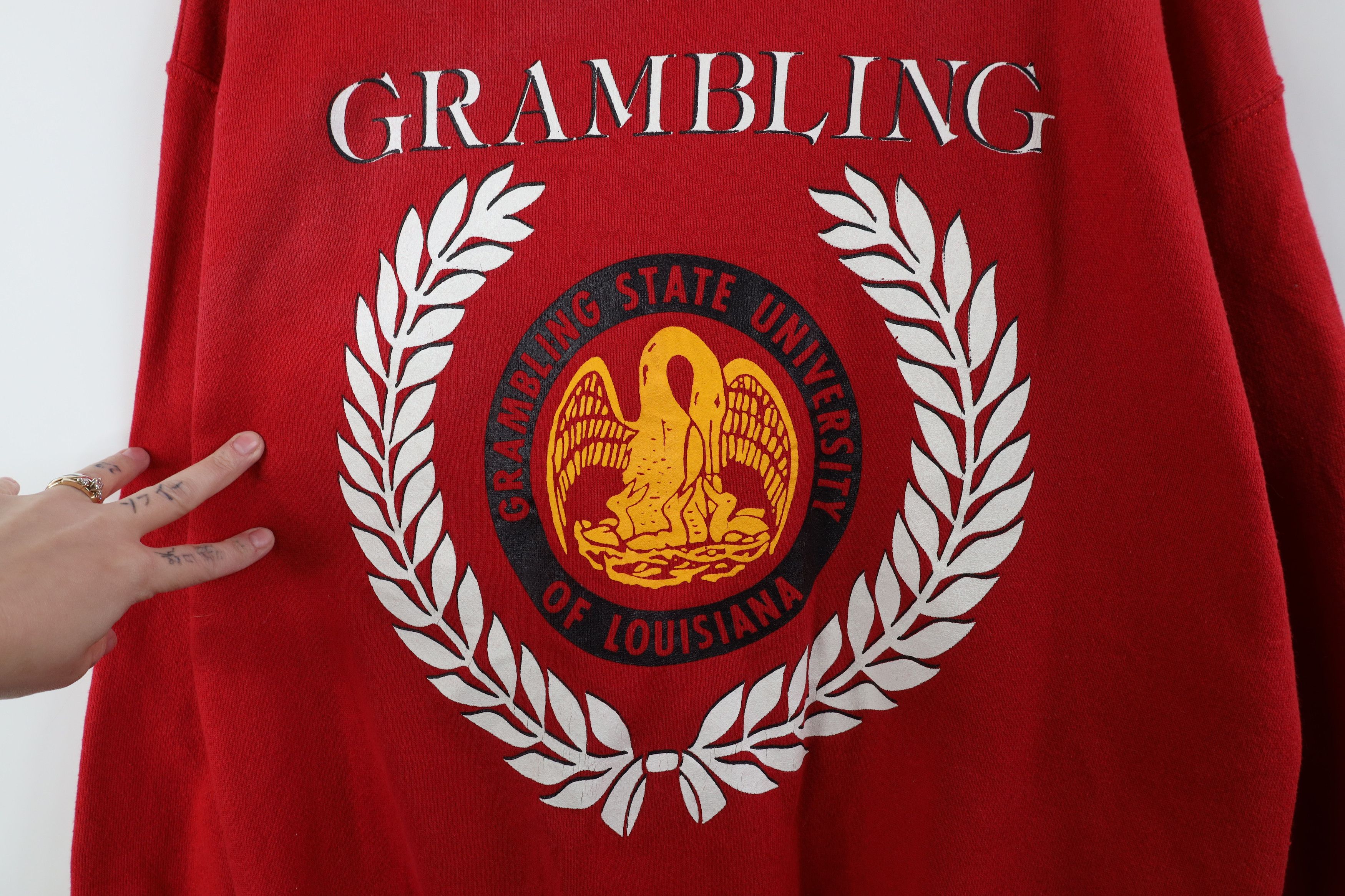 Vintage Vintage 70s 80s University Mock Neck Sweatshirt Red USA Size L / US 10 / IT 46 - 5 Thumbnail