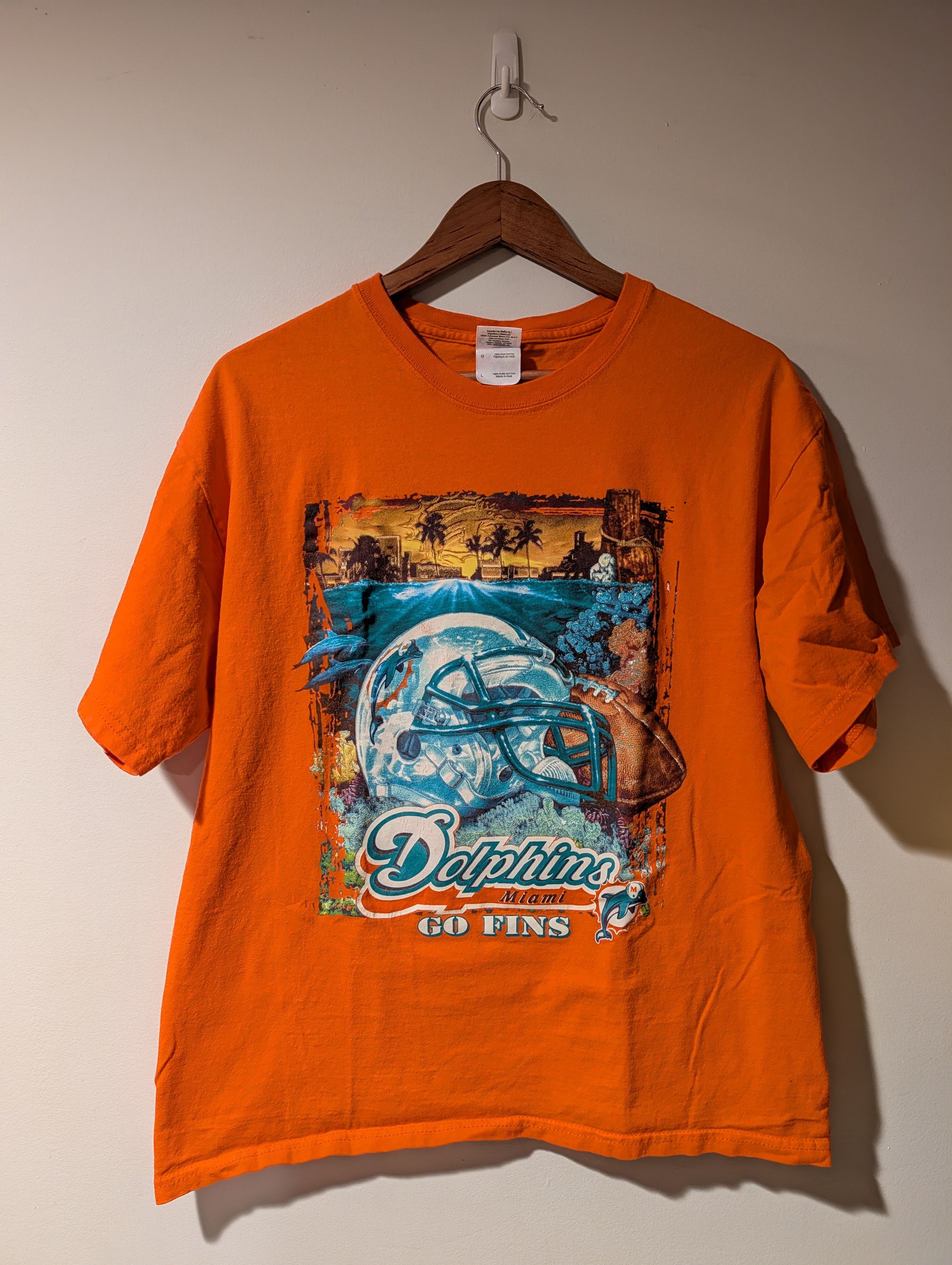NFL Miami Dolphins T-Shirt NFL Football Team Logo Vintage Size US L / EU 52-54 / 3 - 1 Thumbnail