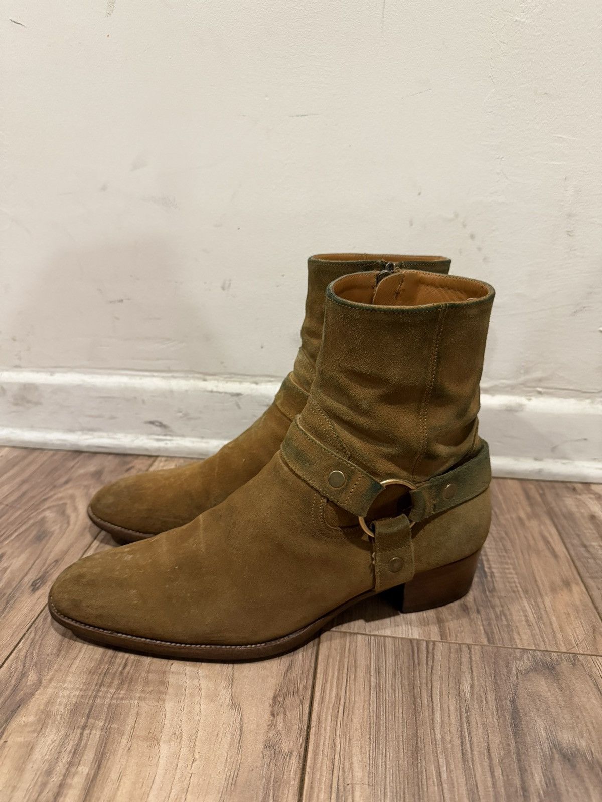 Saint Laurent Paris Nut Suede Harness Wyatt Boots 44 Size US 11 / EU 44 - 3 Thumbnail