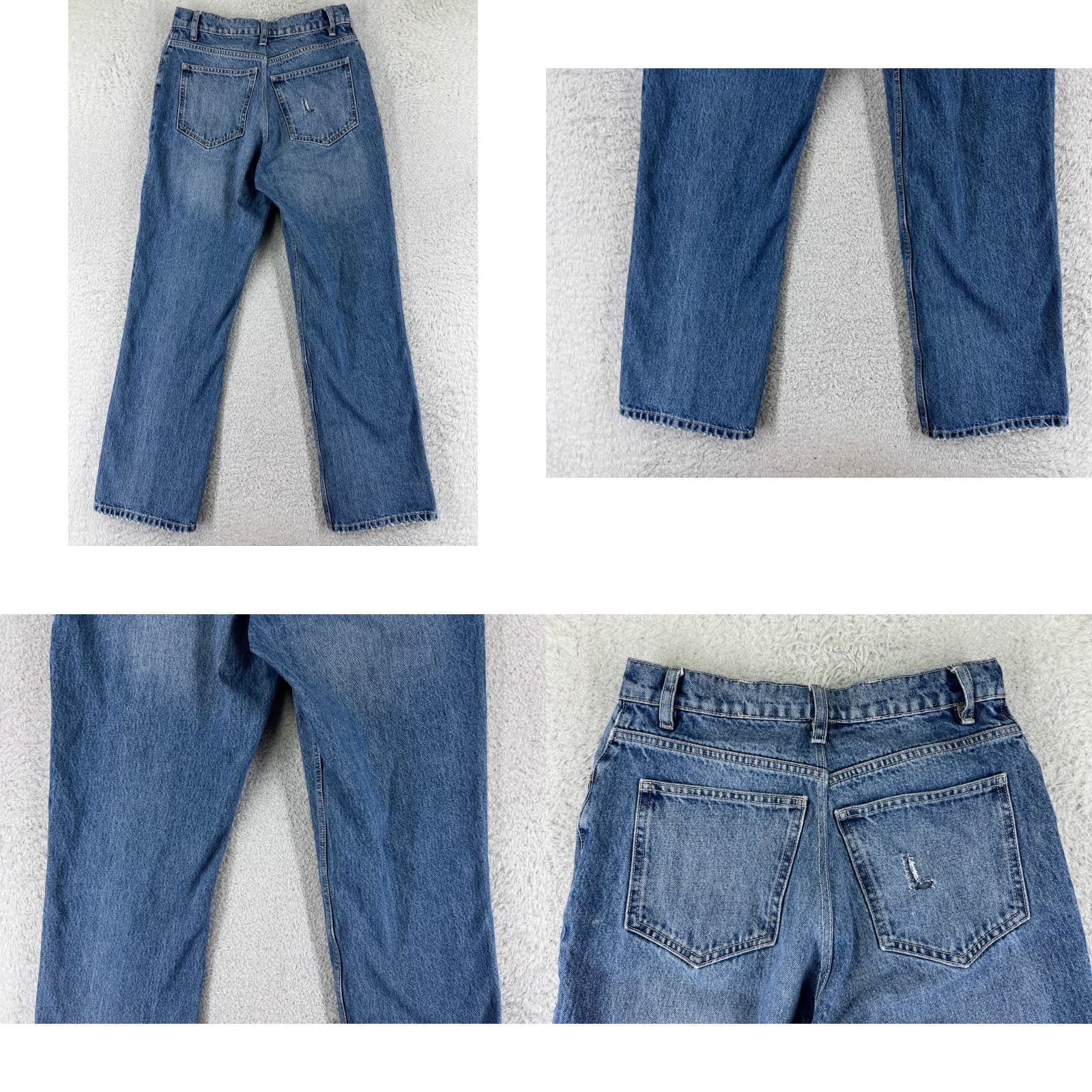 Zara Zara Jeans Women Blue Denim 25x27 High Rise Straight Leg Cotton Stretch Vintage No Size 42" / US 20 - 9 Thumbnail