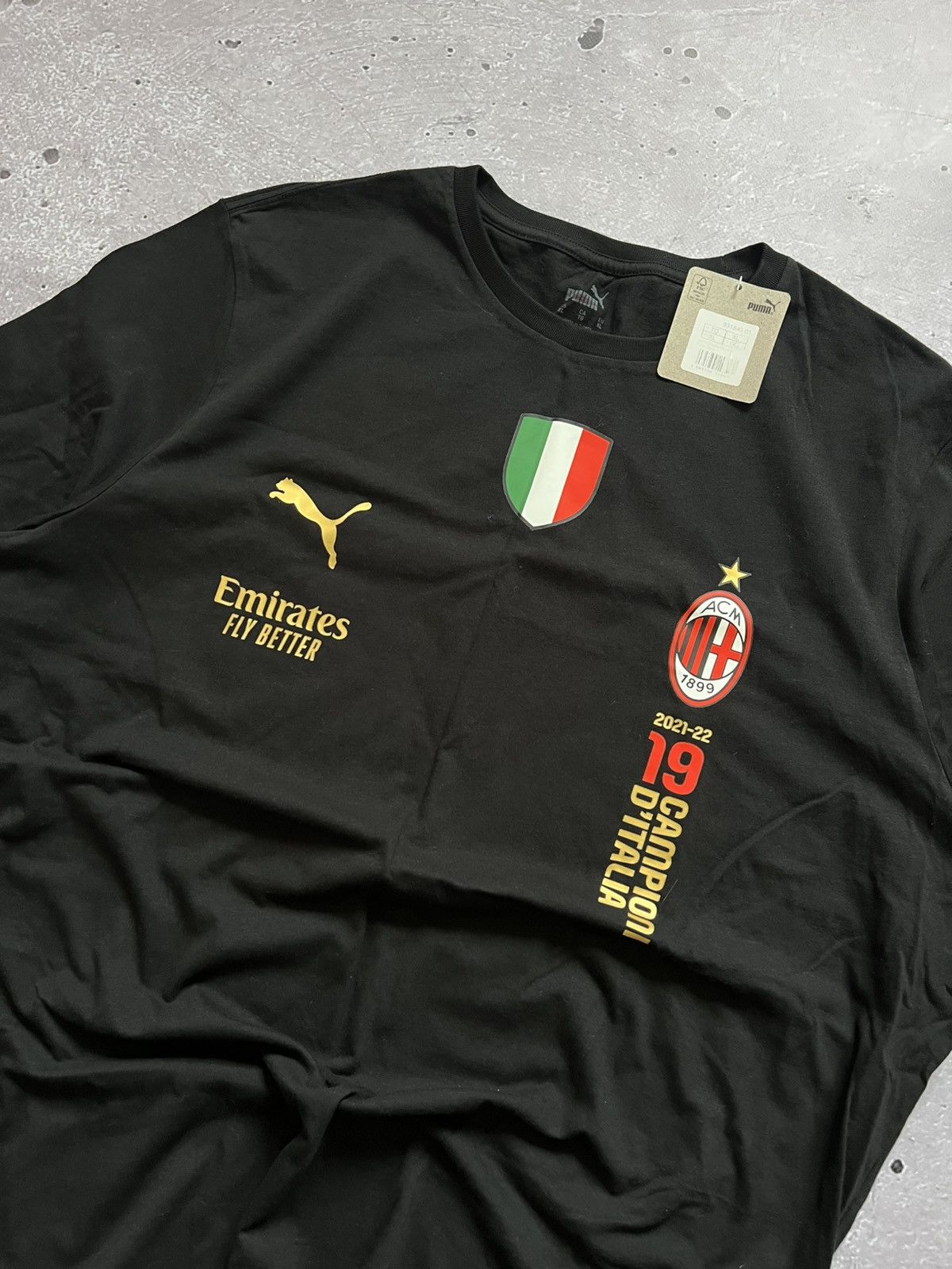 Puma AC Milan Scudetto 2022 T-Shirt Black Size XL New Size US XL / EU 56 / 4 - 2 Thumbnail