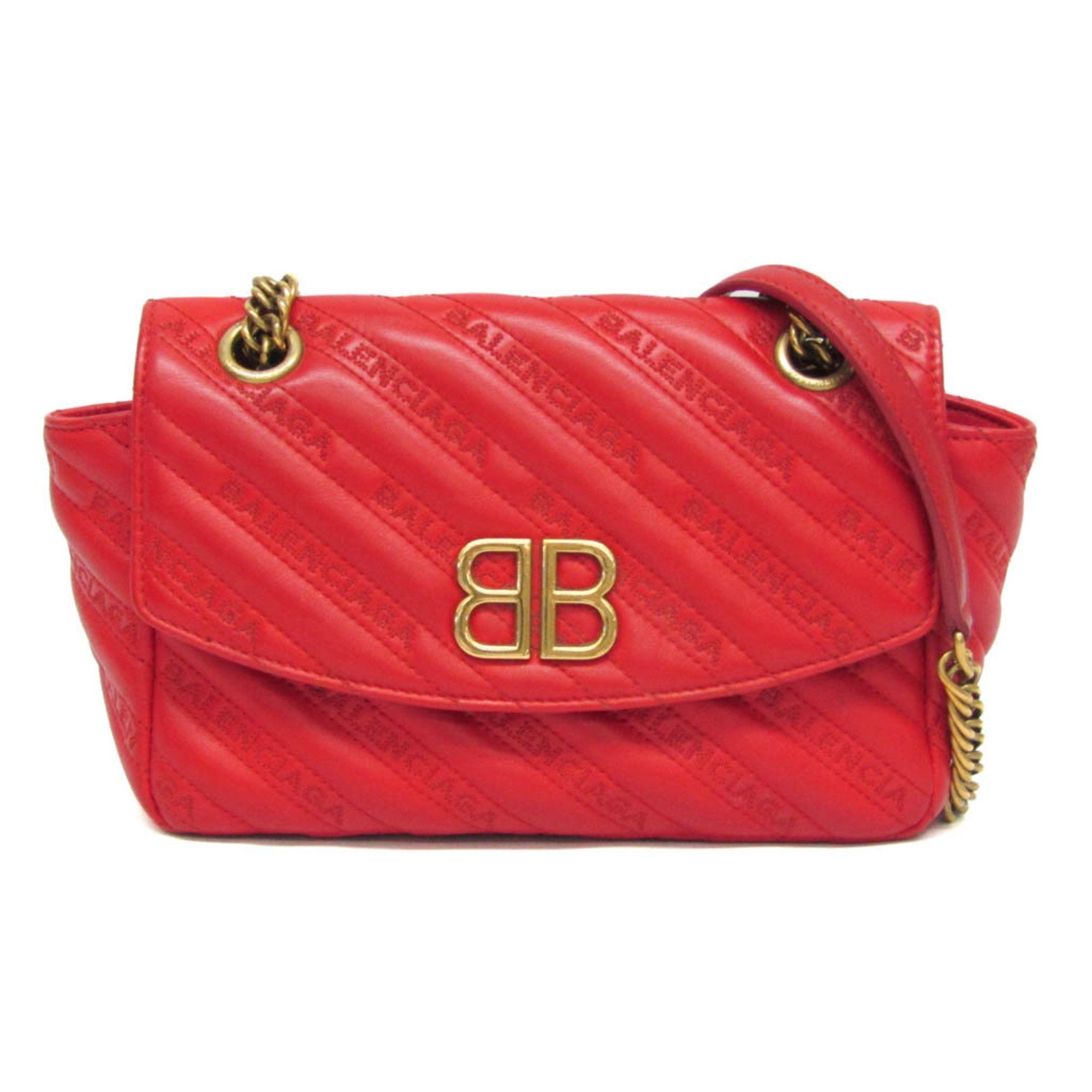 Balenciaga Balenciaga BB Logo 501681 Women's Leather Shoulder Bag Red Color Size ONE SIZE - 1 Thumbnail