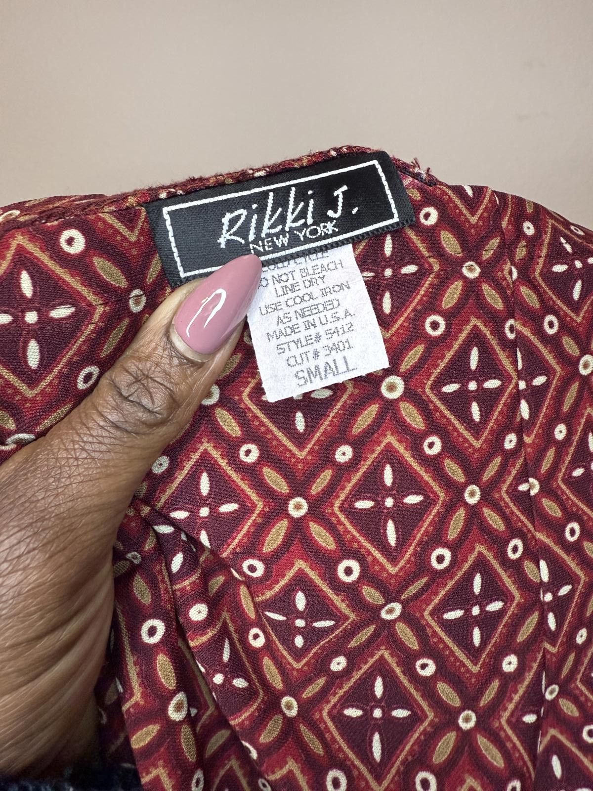 Designer Stylish Rikki J. Maxi Skirt - Small, Burgundy Pattern Size 26" / US 2 / IT 38 - 4 Thumbnail