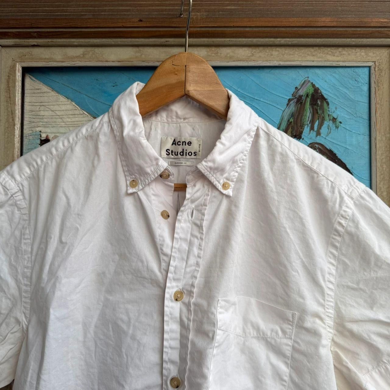 Acne Studios Acne Studios Button Up Shirt Shortsleeve White Minimalist Size US M / EU 48-50 / 2 - 4 Thumbnail
