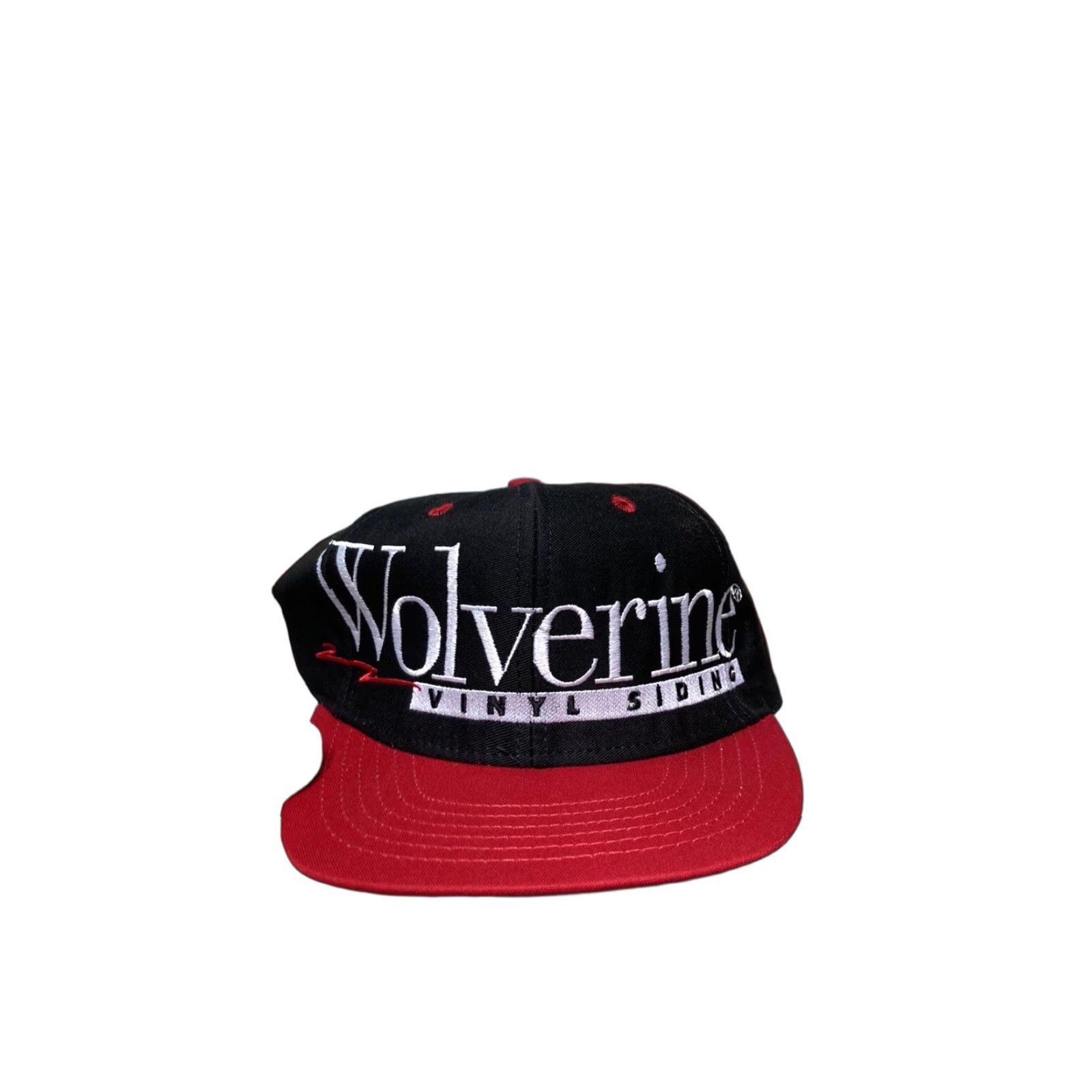 Vintage VINTAGE Snapback Hat Cap Wolverine Vinyl Siding Construction USA Snapback Adjustable Black Mens Spellout USA Size ONE SIZE - 1 Thumbnail