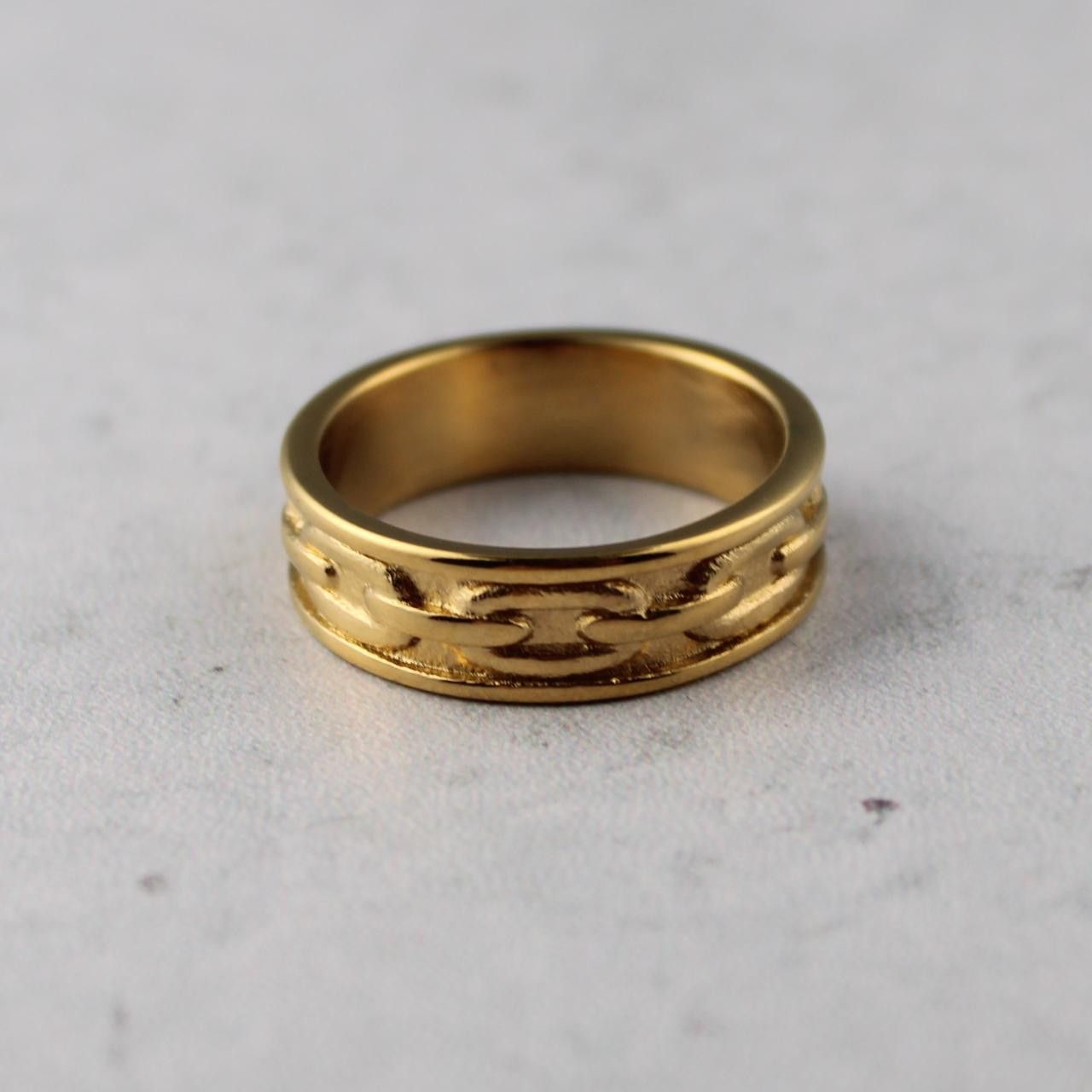 Jewelry Gold Chain Link Ring Size 10 Size ONE SIZE - 3 Thumbnail
