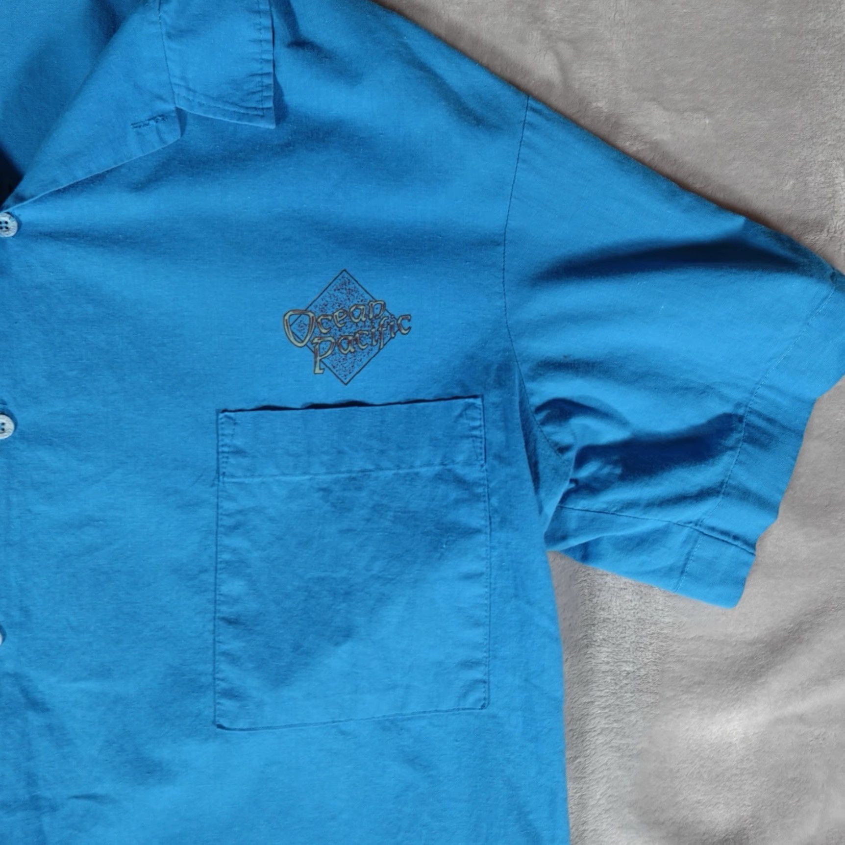 Ocean Pacific VINTAGE Ocean Pacific Graphic Print Button-Up Shirt Mens Large Blue 80s Size US L / EU 52-54 / 3 - 7 Thumbnail