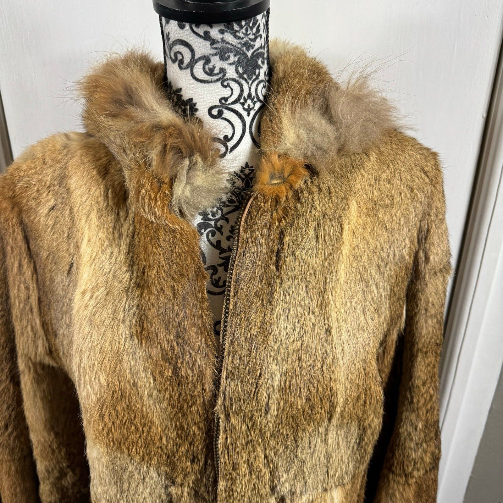 Jacques Saint Laurent Jacques Saint Laurent Women's Brown/Tan Fur Hooded Full Zip Size L / US 10 / IT 46 - 2 Thumbnail