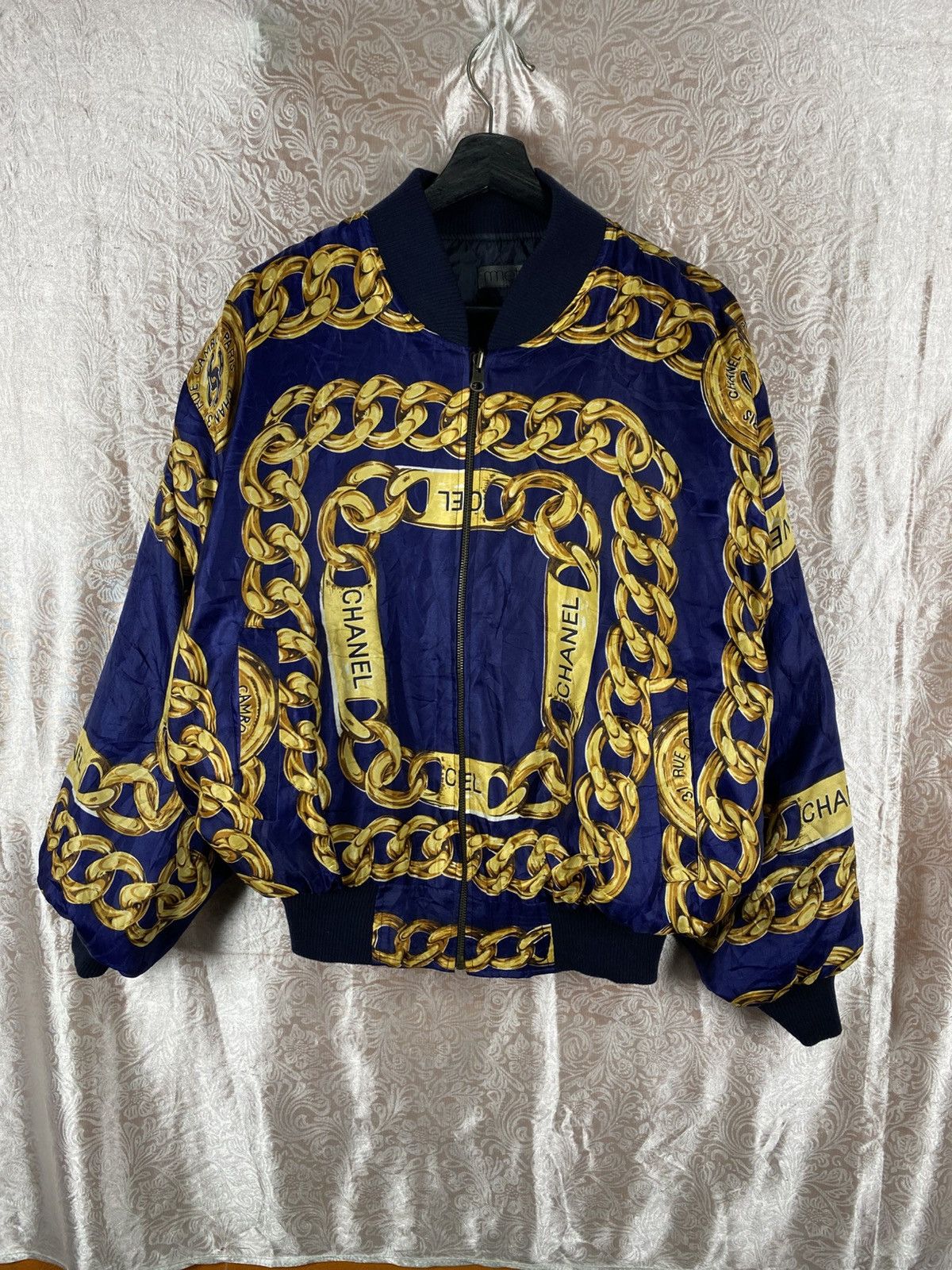 Vintage Vintage Baroque Chain Print Bomber Chanel Inspired Y2K Size US L / EU 52-54 / 3 - 3 Thumbnail