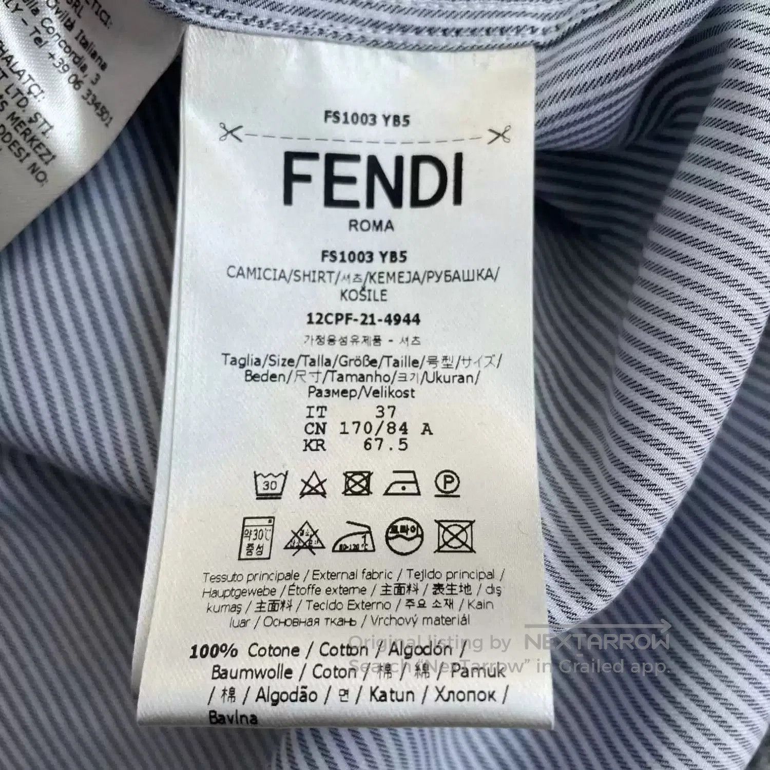 Fendi fendi striped long sleeve button. Size US M / EU 48-50 / 2 - 6 Thumbnail