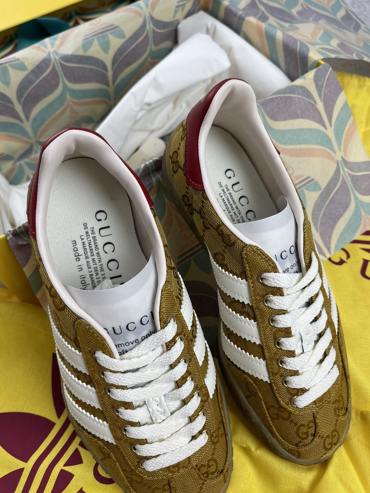 Gucci Adidas × Gucci Gazelle GG Monogram Sneakers Size 36 Size US 5 / IT 35 - 4 Thumbnail