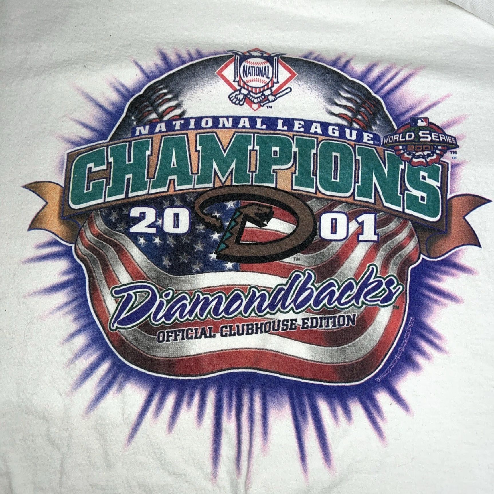 Lee Lee 2001 Diamond Backs National League Champions T-Shirt Mens Size L Size US L / EU 52-54 / 3 - 2 Thumbnail