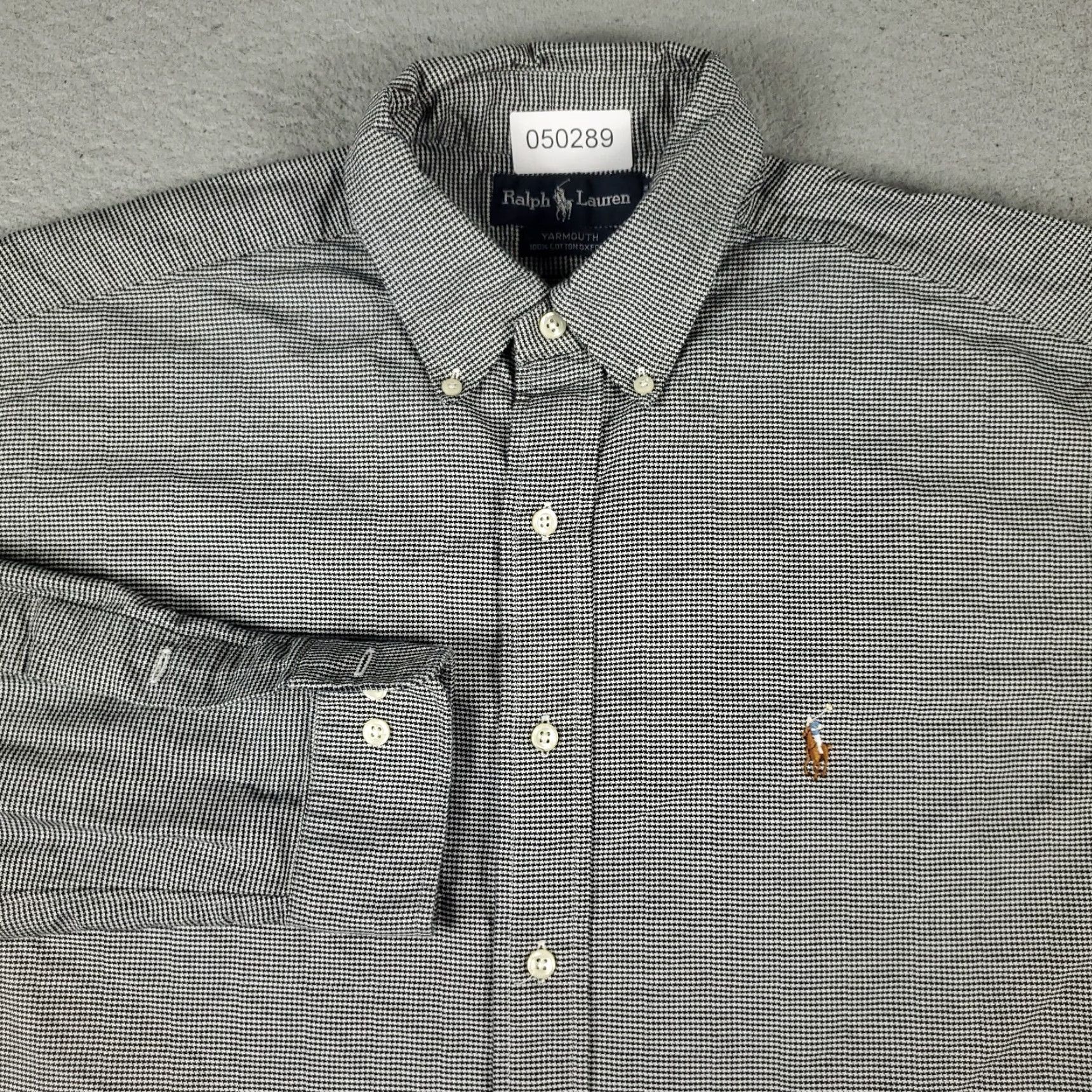 Ralph Lauren Ralph Lauren Dress Shirt Mens 16 Gray Long Sleeve Button Up Regular Fit Cotton Tailored Collared 2-Pocket Barrell Cuff 16 in Neck Mens Size 42R - 2 Thumbnail