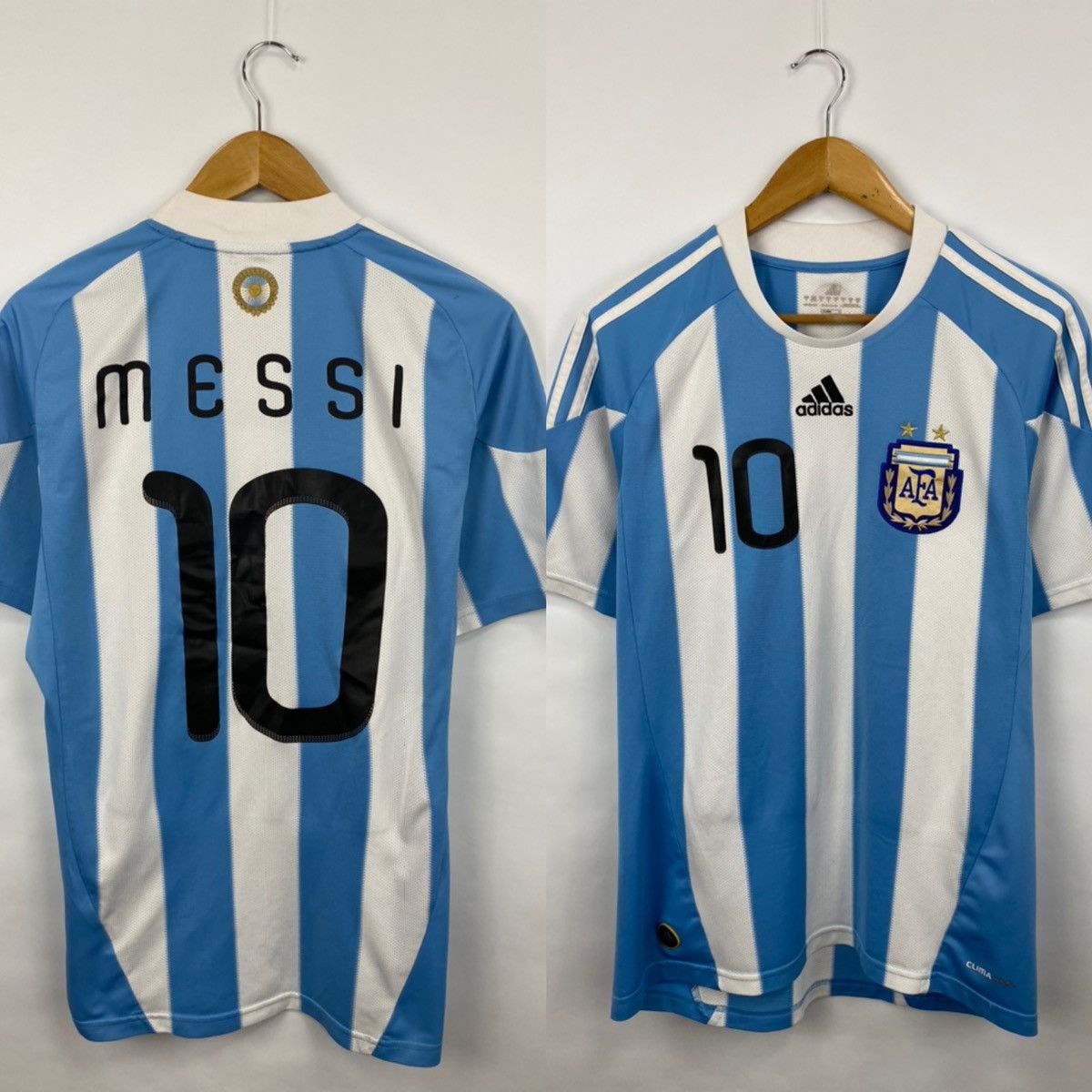 image of Adidas x Fifa World Cup Messi Argentina 2010 Home World Cup Jersey Retro in Blue/White (Size Small)