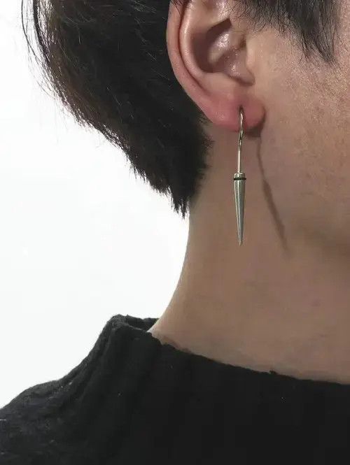 Japanese Brand × Sterling Silver × Vintage 1PCS Punk Stainless Steel earring Size ONE SIZE - 4 Thumbnail