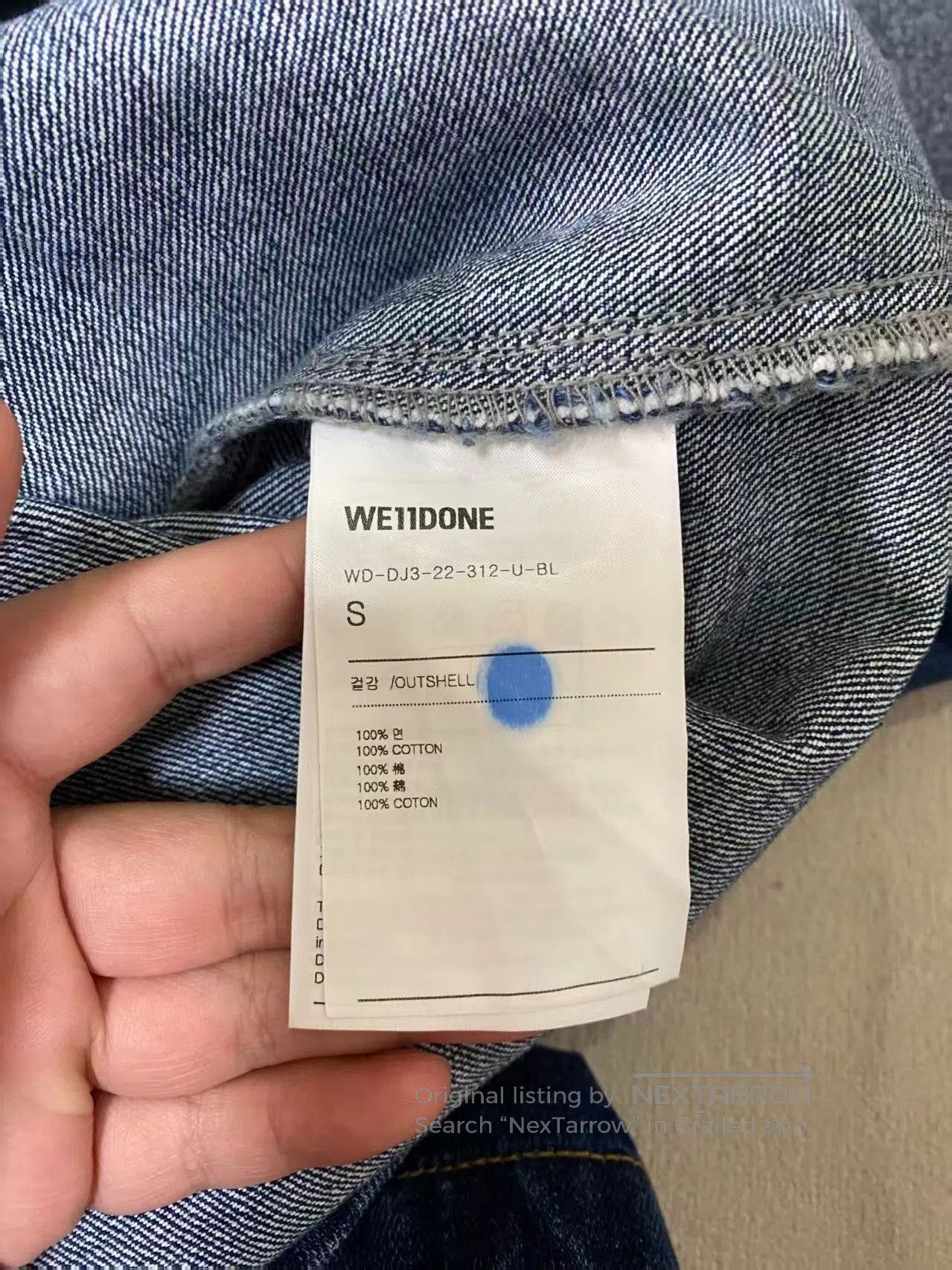 WE11DONE we11done Flame Spray Paint Denim Longsleeve. Size US S / EU 44-46 / 1 - 3 Thumbnail