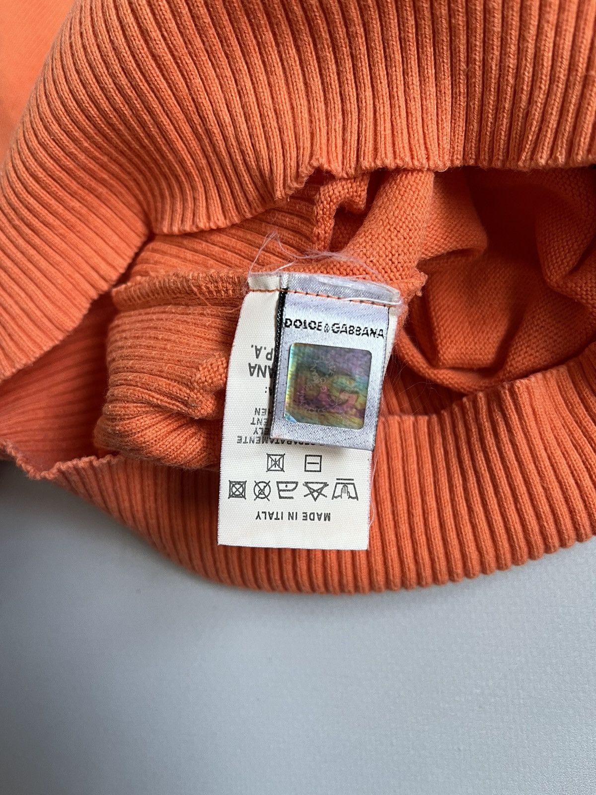 Dolce & Gabbana Vintage Y2K Dolce & Gabbana Orange Knit Longsleeve T-shirt Size S / US 4 / IT 40 - 9 Thumbnail