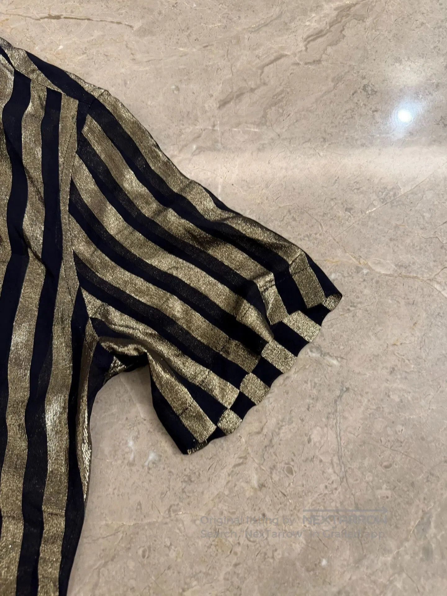 Saint Laurent Paris Saint Laurent Black Striped Silk Shirt. Size US XXS / EU 40 - 4 Thumbnail