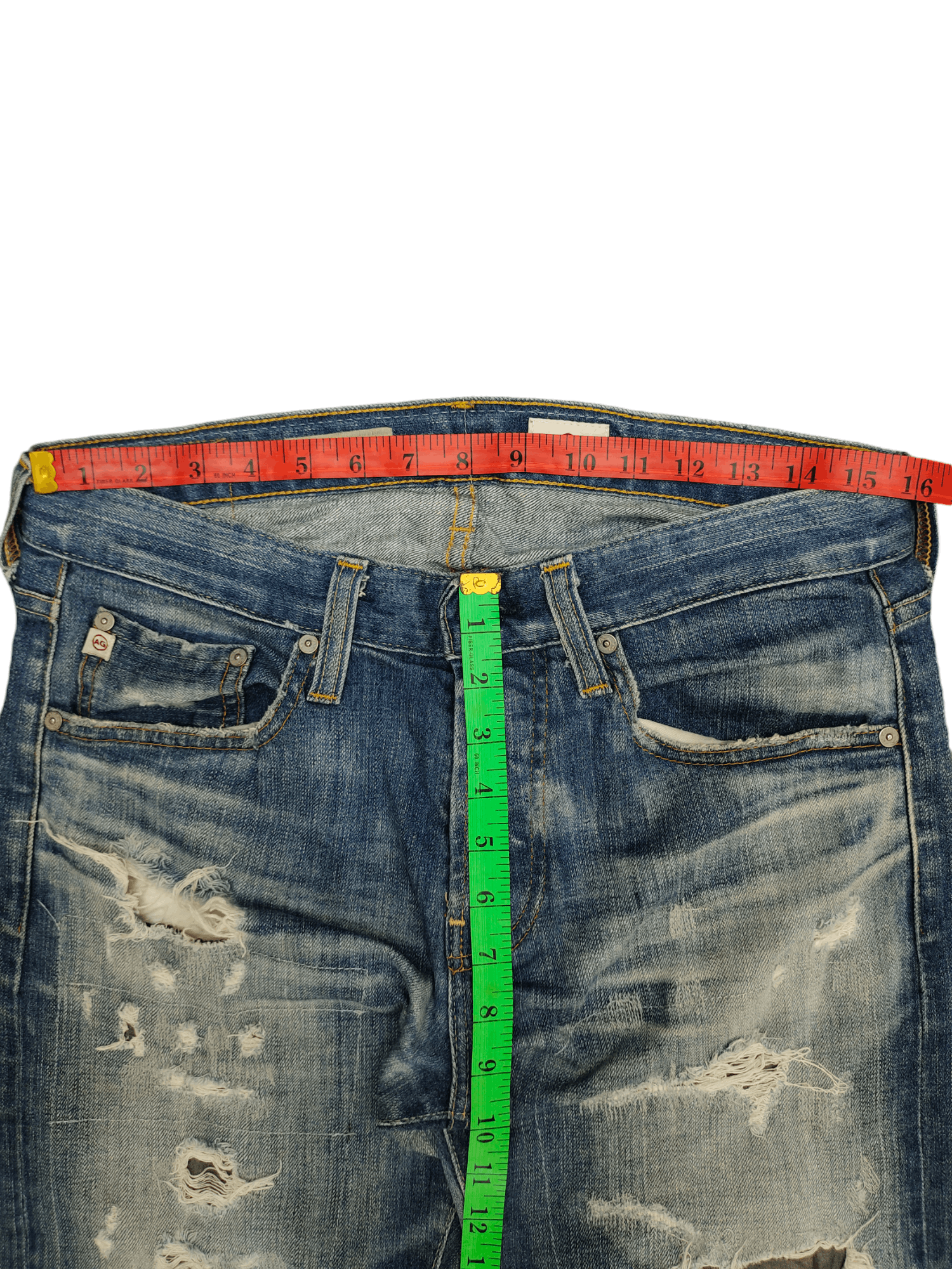 Kapital AG Adriano Goldschmied Clawmark Distress Patchwork Jeans Y2k Size US 31 - 10 Thumbnail