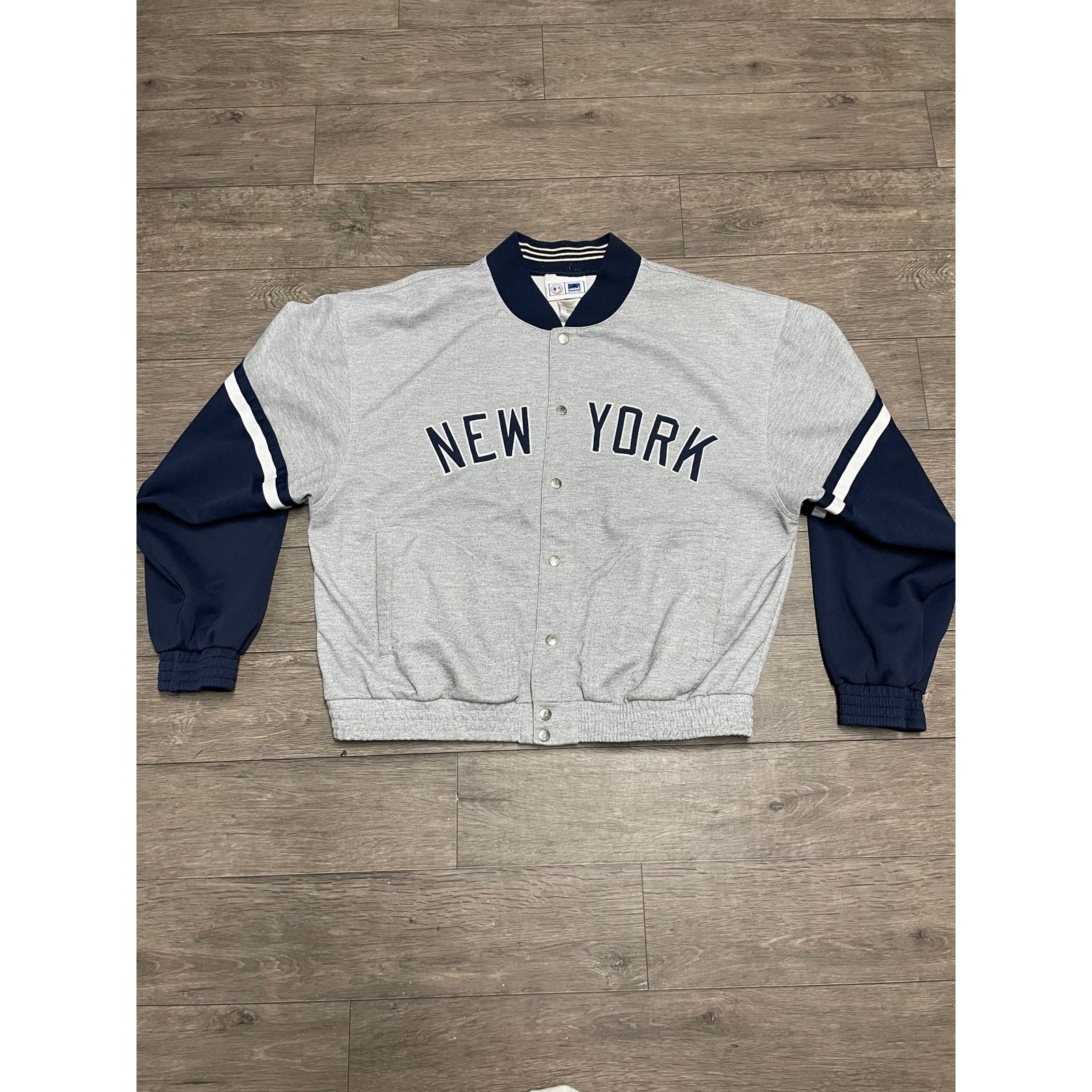 Adidas Vintage Adidas New York Yankees Jacket Spellout Gray Sz XL Grailed