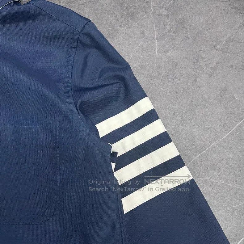 Thom Browne Thom Browne Dark Blue Long Trench Coat Size US XXS / EU 40 - 4 Thumbnail