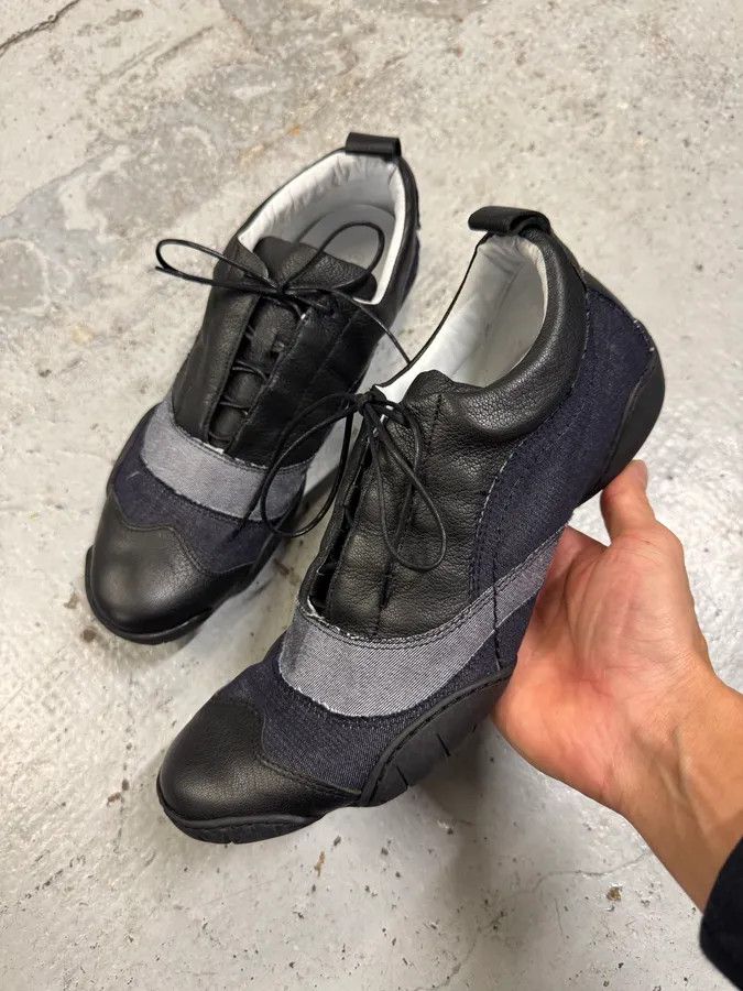 Marithe + Francois Girbaud Marithé François Girbaud Leather Denim Brut Low Top Sneakers Size US 10 / IT 40 - 4 Thumbnail