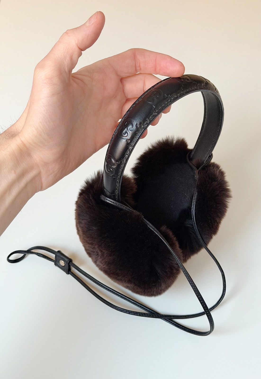 Gucci GUCCI Tom Ford FW 2003 Lapin Fur Ear Muffs Monogram demna gg Size ONE SIZE - 4 Thumbnail