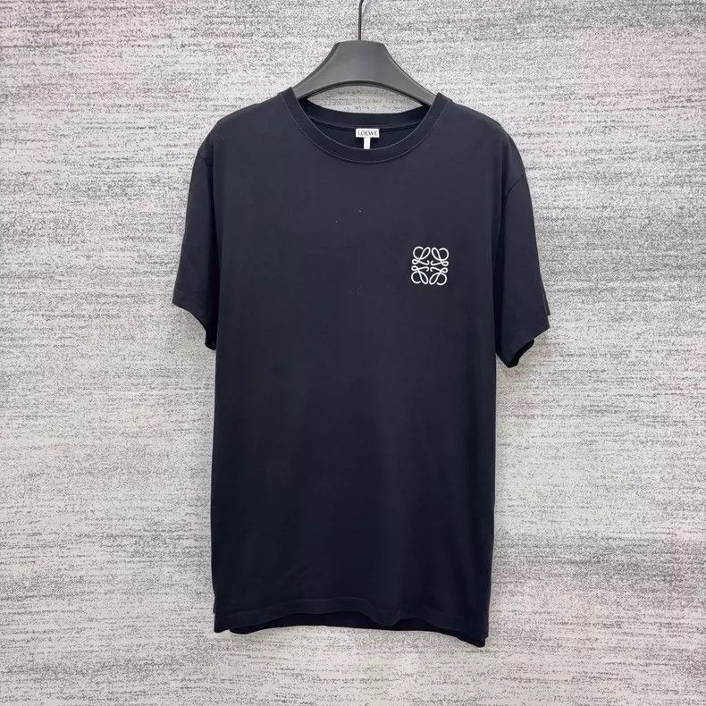 Loewe LOEWE Black embroidered logo basic short sleeve Size L / US 10 / IT 46 - 1 Thumbnail
