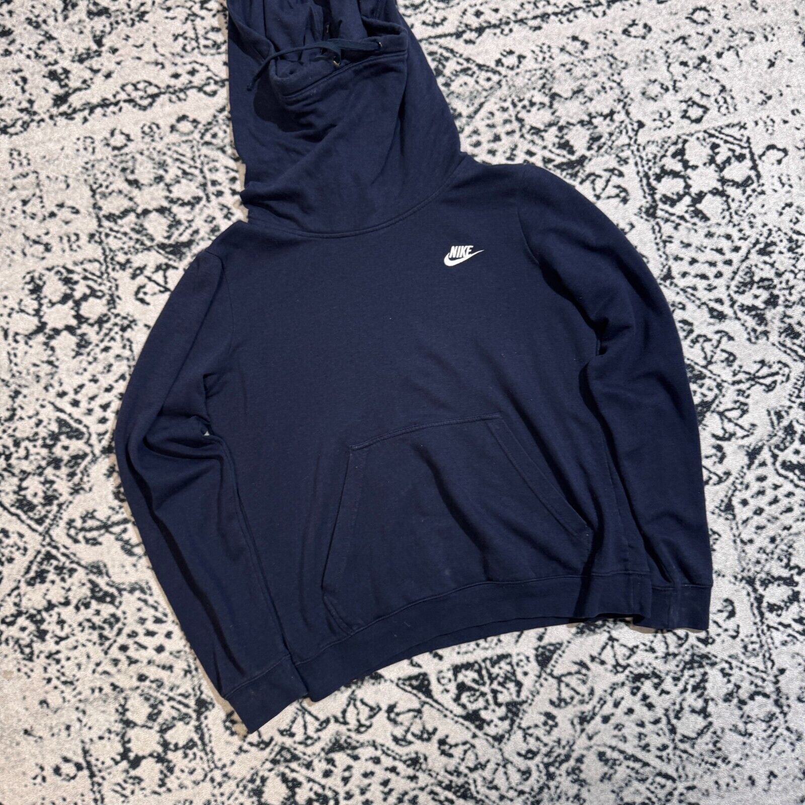 Nike × Vintage Vintage Nike Unisex Navy Cotton Hoodie Size M Ninja Fleece Size US M / EU 48-50 / 2 - 4 Thumbnail