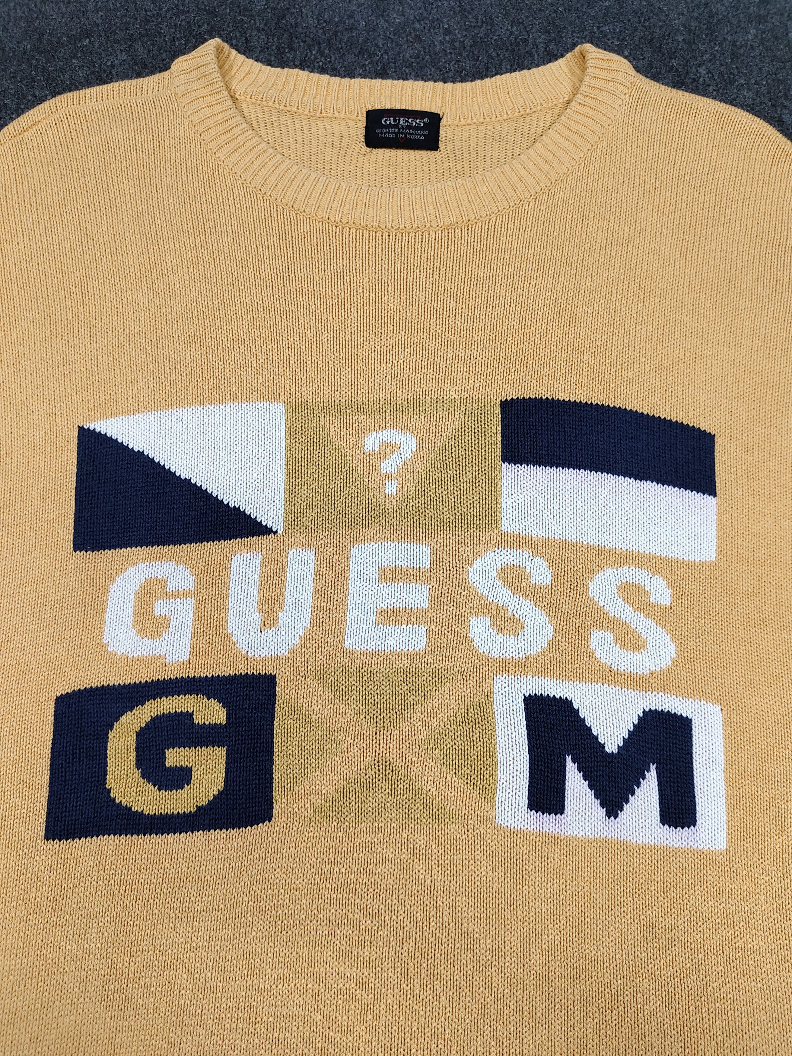 Guess 🔥Vtg Guess Spellout Logo Knitwear Sweater Size US M / EU 48-50 / 2 - 2 Thumbnail