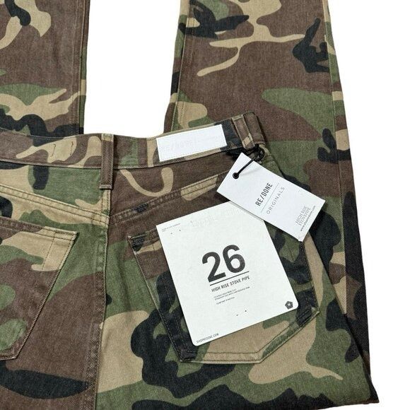 RE/DONE NWT RE/DONE Originals High Rise Stove Pipe Camo Camouflage P Size 26" / US 2 / IT 38 - 2 Thumbnail