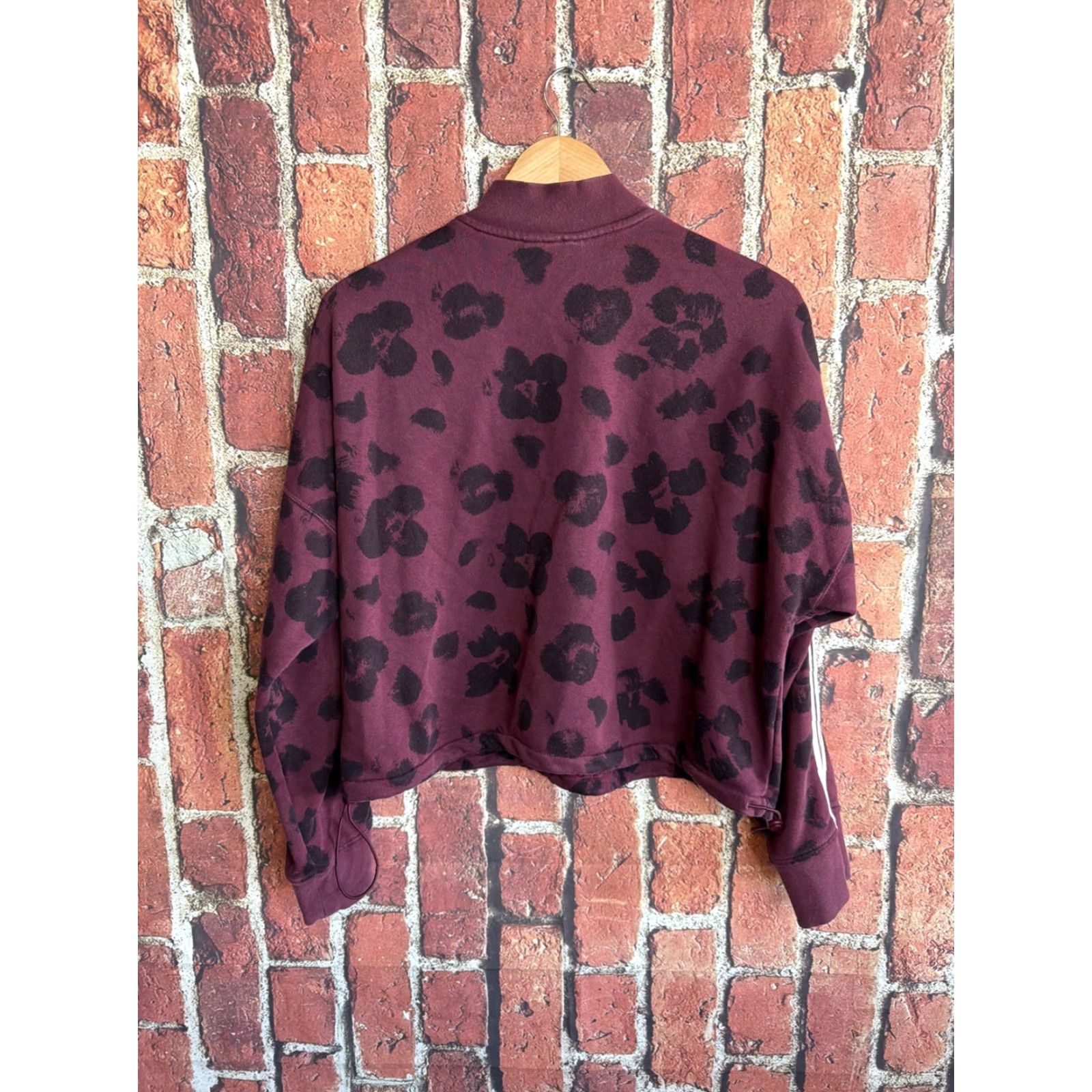 Adidas VINTAGE Adidas Cropped Hoodie Women’s Maroon Quarter Zip Trefoil XL Size XL / US 12-14 / IT 48-50 - 3 Thumbnail