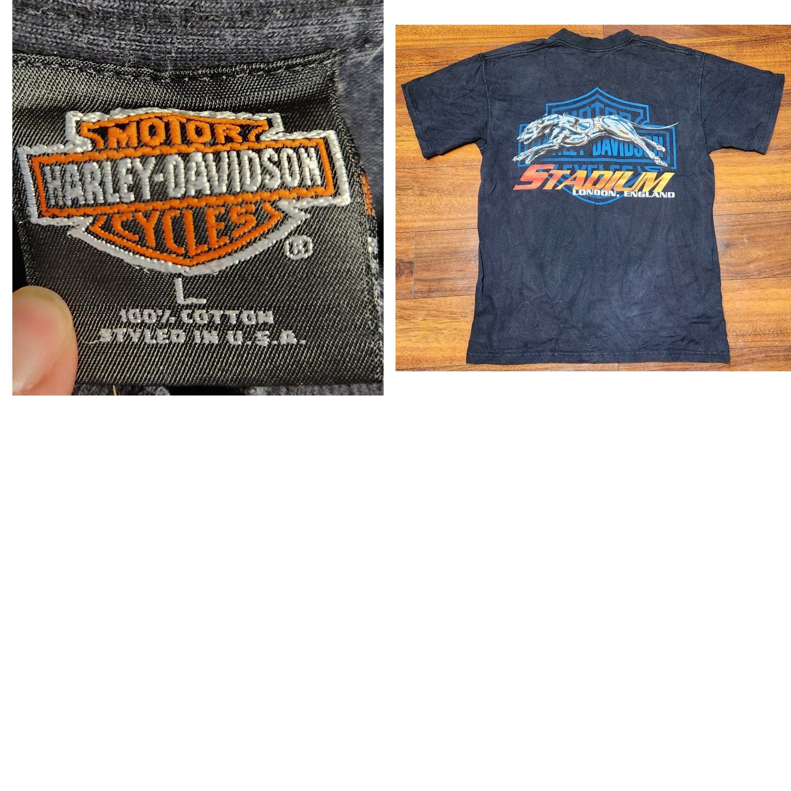 Harley Davidson VINTAGE Harley-Davidson STADIUM T Shirt Mens L Black 1996 London England HD USA Graphic Tee Mens L Decade 1990s Size US L / EU 52-54 / 3 - 8 Thumbnail